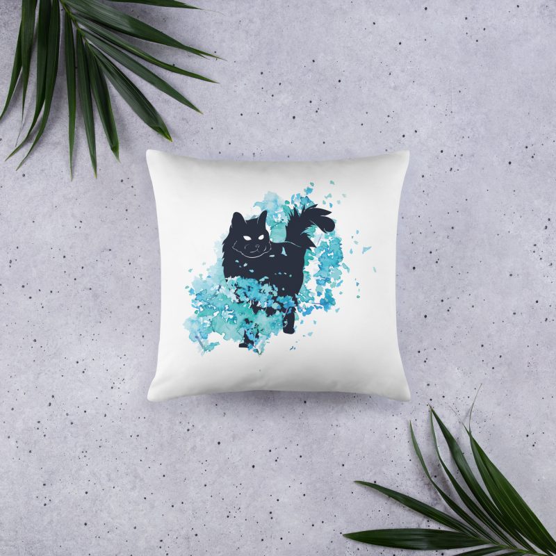 Black Cat Design Pillow