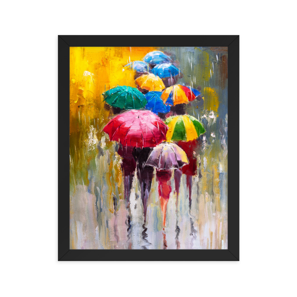 Fancy Ladies, Umbrellas Framed poster - Image 3