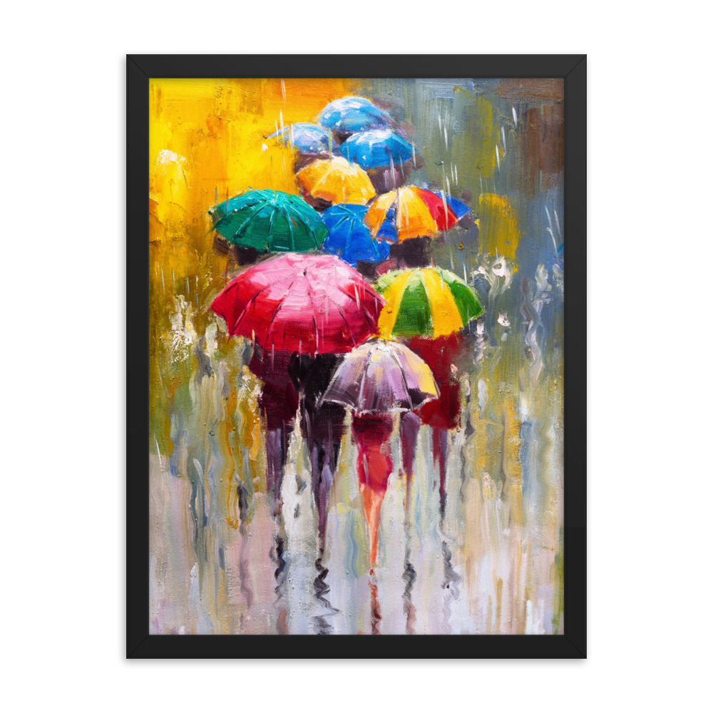 Fancy Ladies, Umbrellas Framed poster