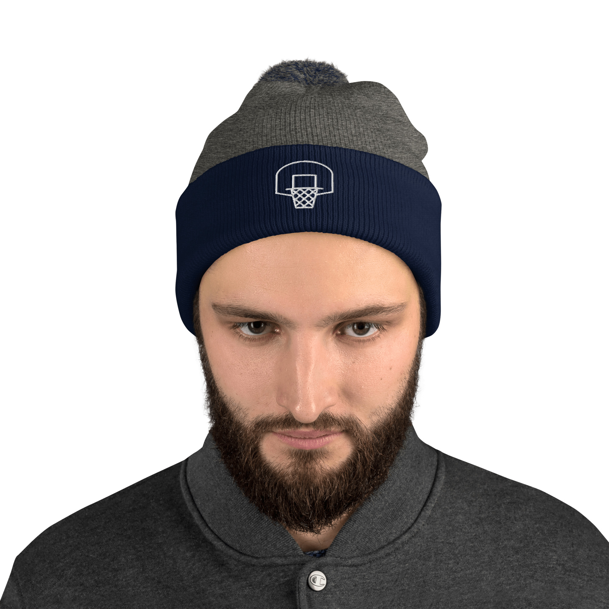Basketball Embroidery on Pom-Pom Beanie - Image 6