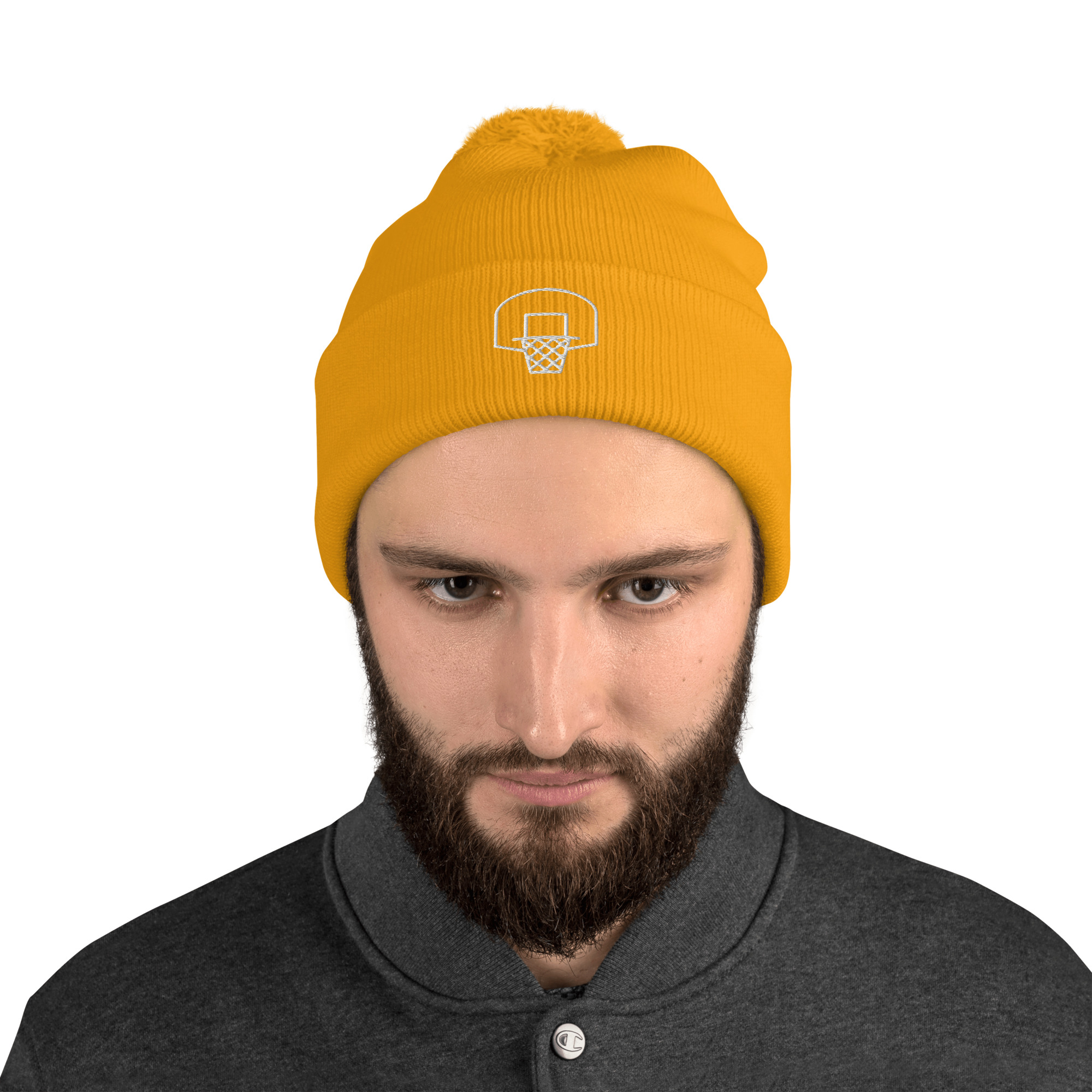 Basketball Embroidery on Pom-Pom Beanie - Image 11