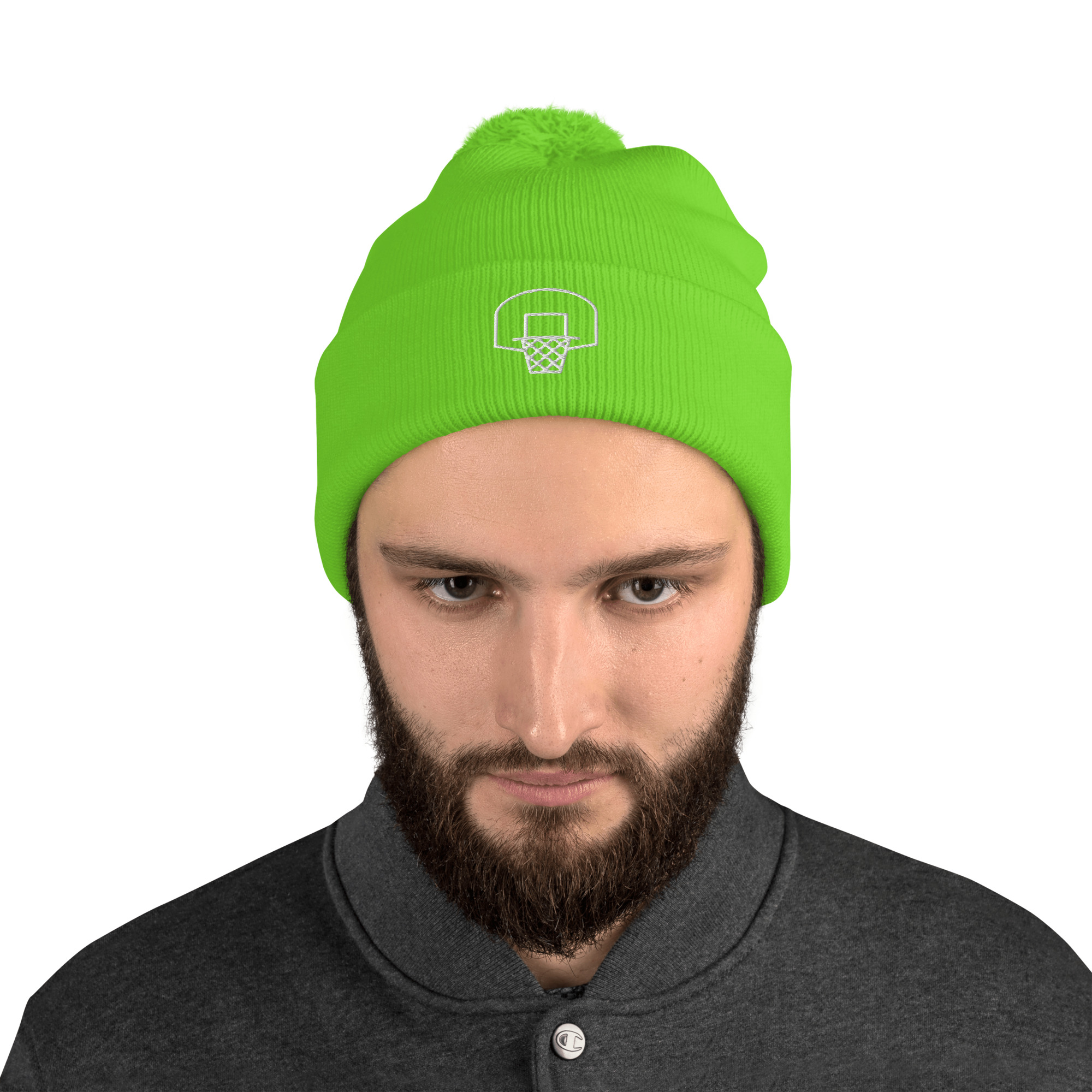 Basketball Embroidery on Pom-Pom Beanie - Image 12