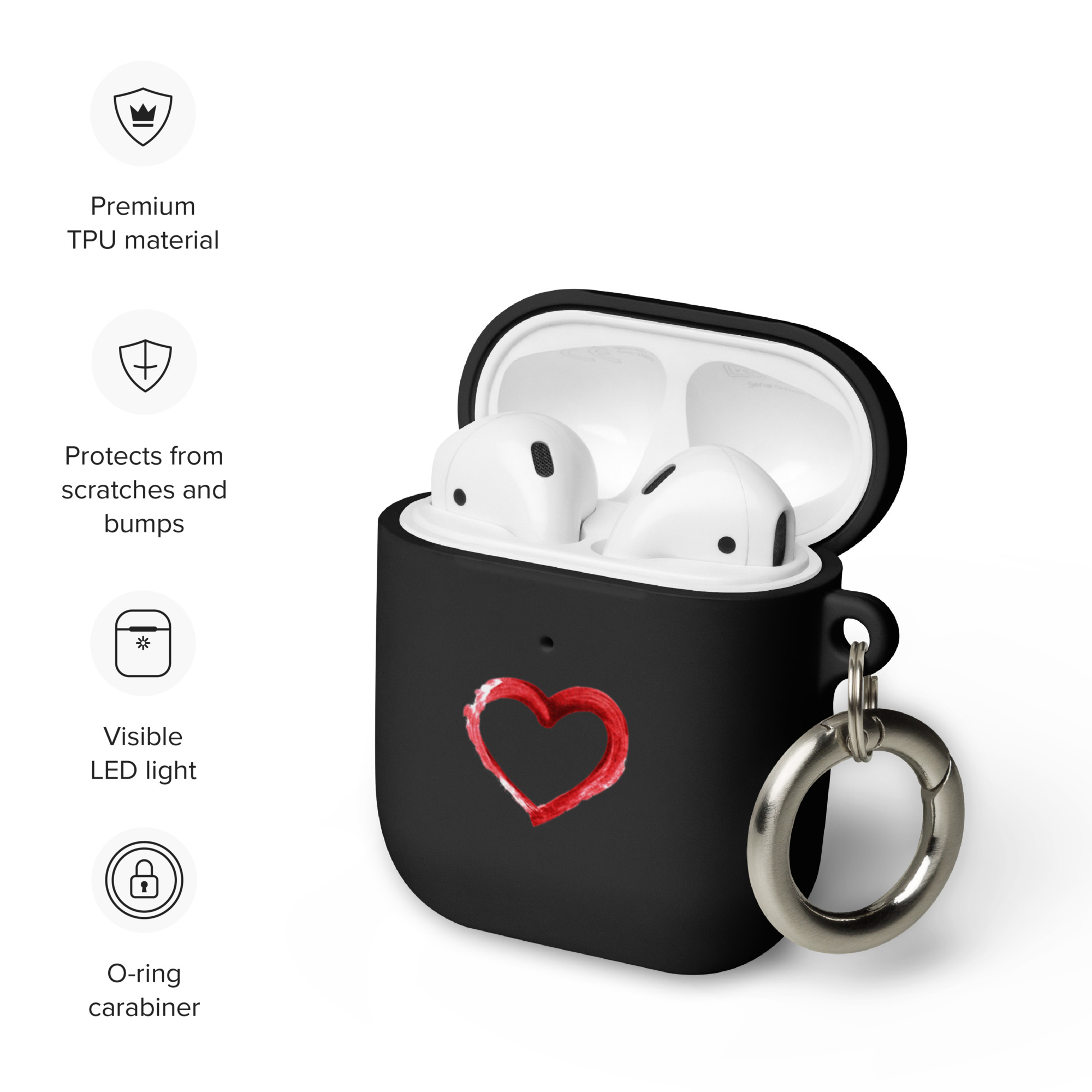 Heart Design Rubber Case for AirPods® - Image 2