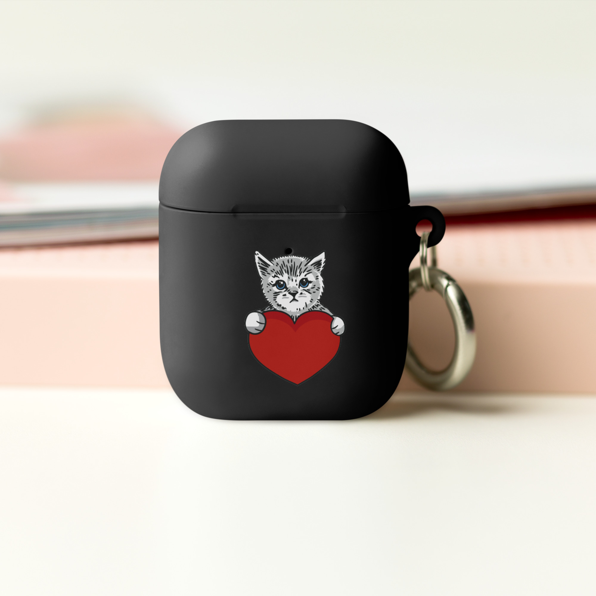 Cat and Heart Rubber Case for AirPods® - Image 2