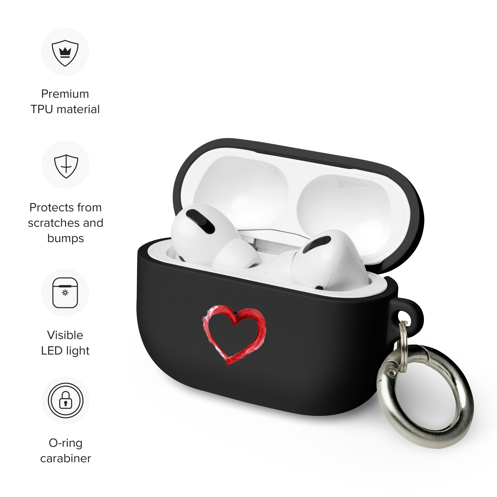 Heart Design Rubber Case for AirPods® - Image 3