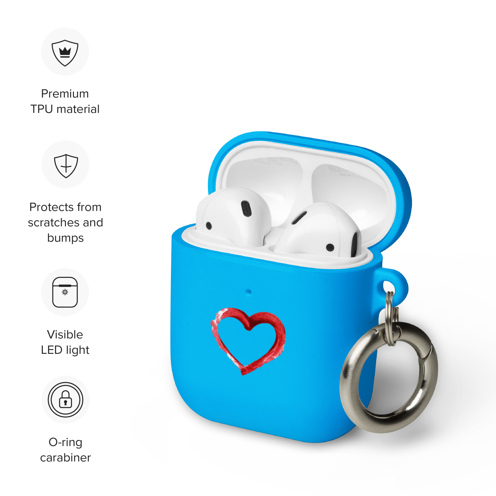 Heart Design Rubber Case for AirPods® - Image 8