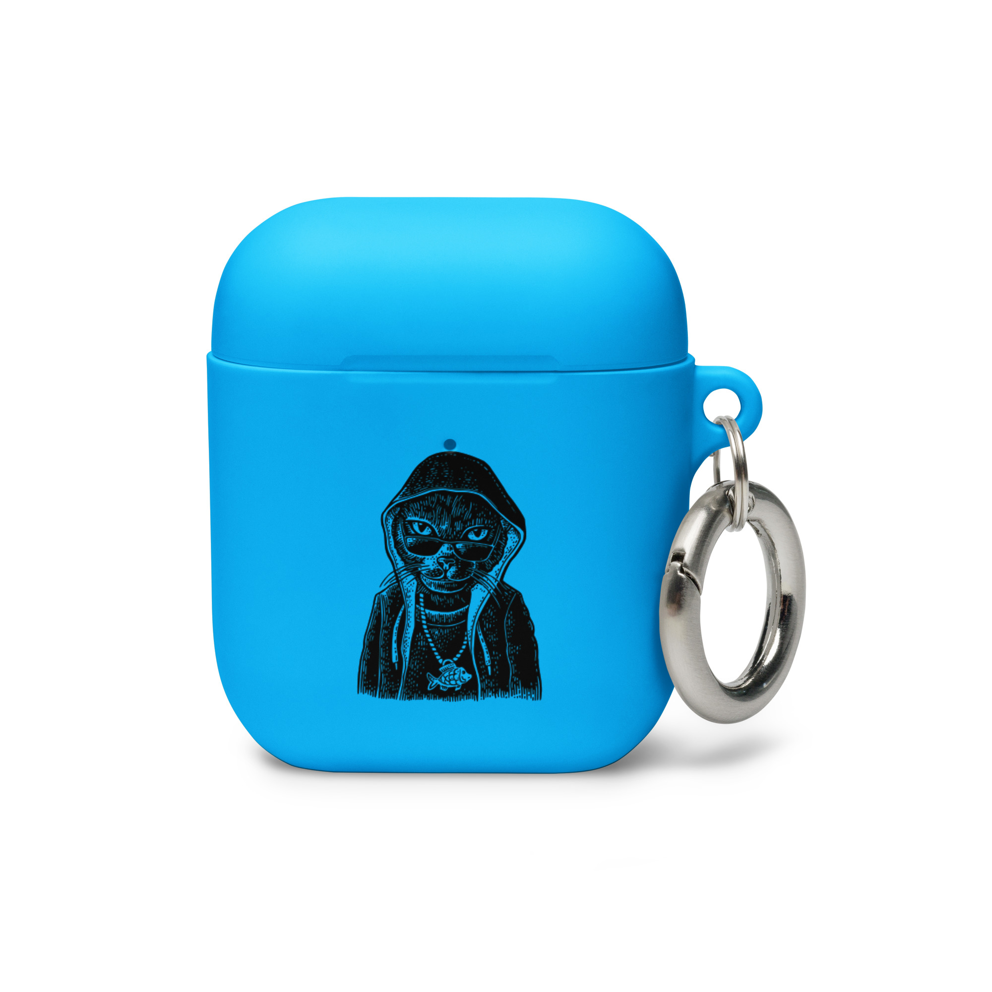 Rapper Cat Design on Rubber Case for AirPods® - Image 2