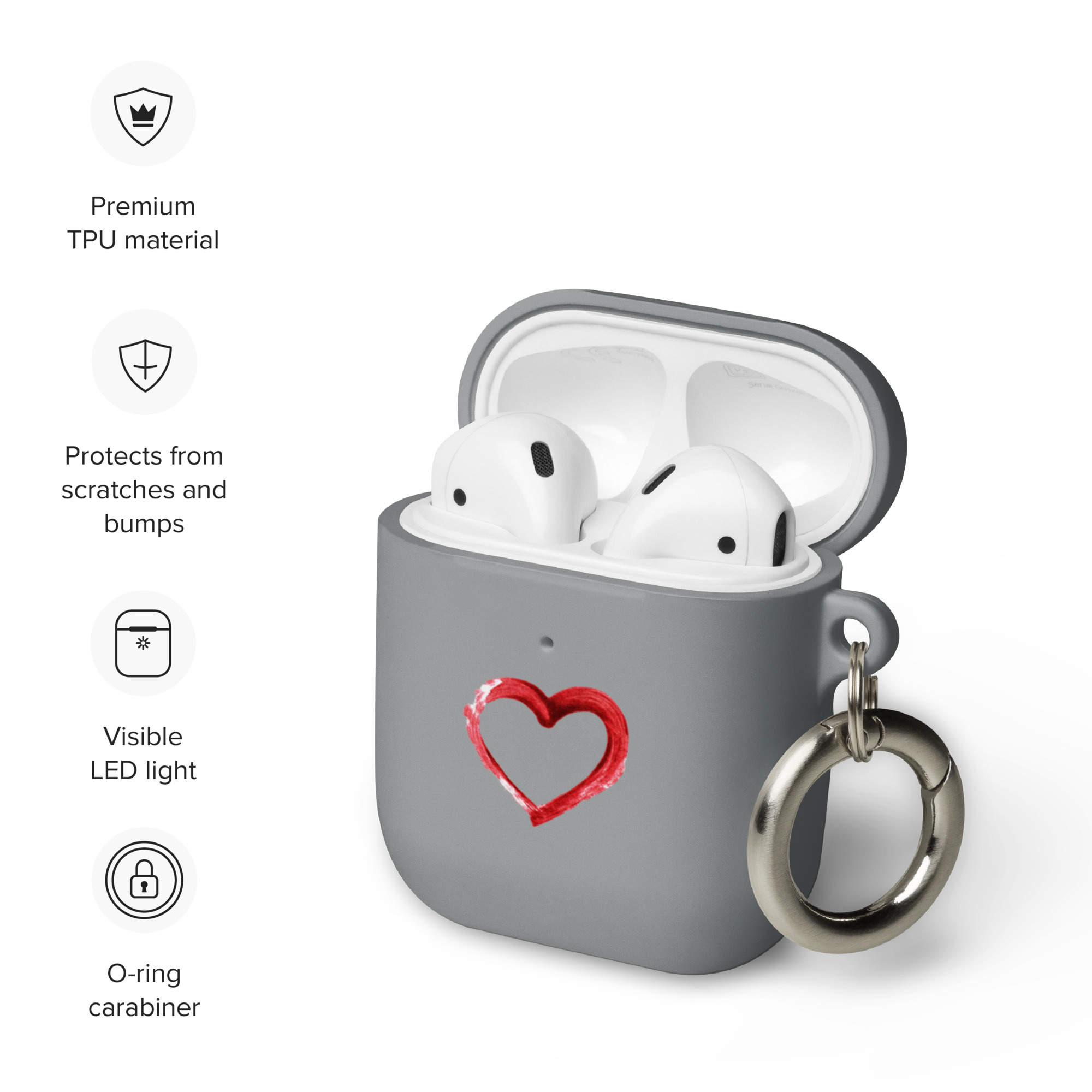 Heart Design Rubber Case for AirPods® - Image 10