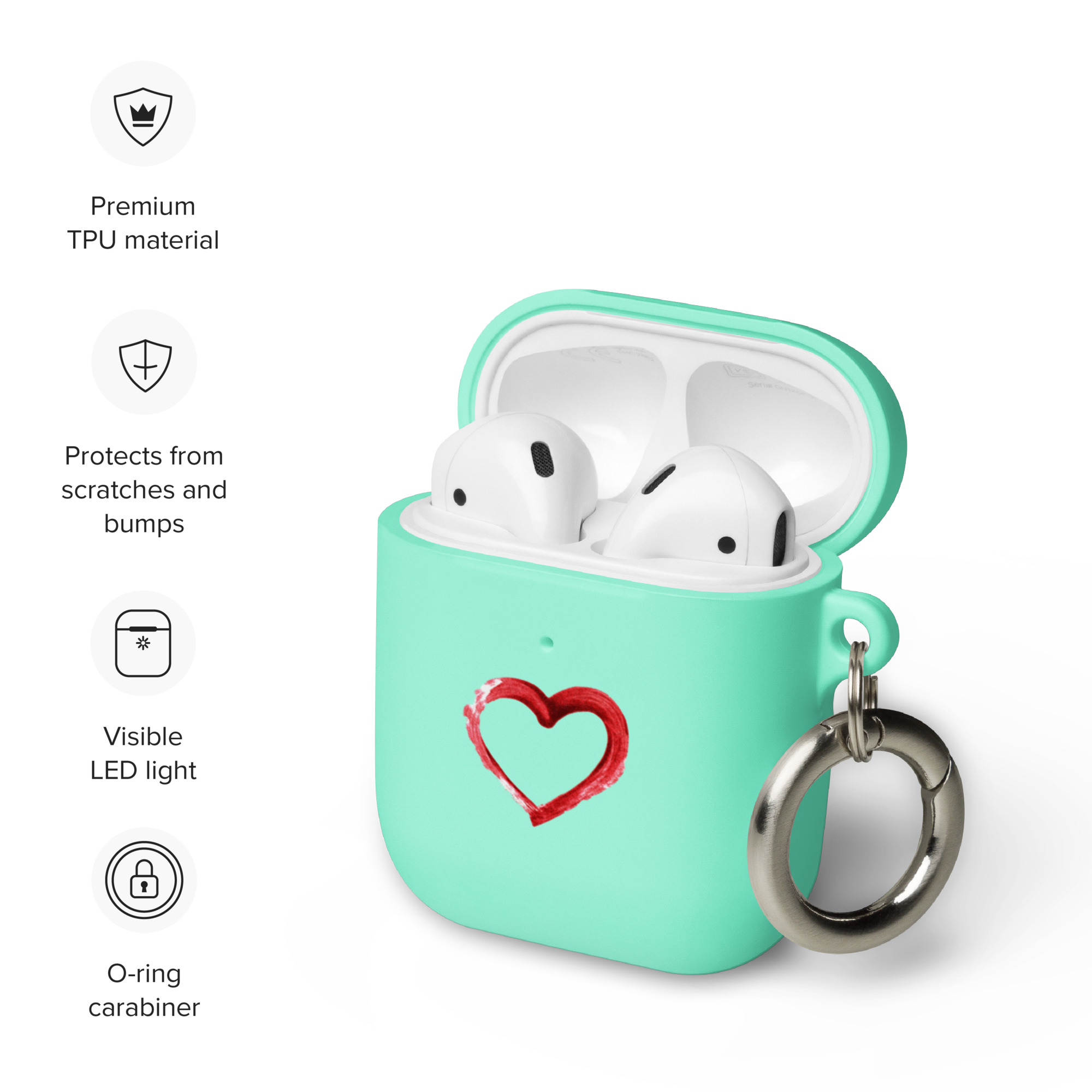 Heart Design Rubber Case for AirPods® - Image 15