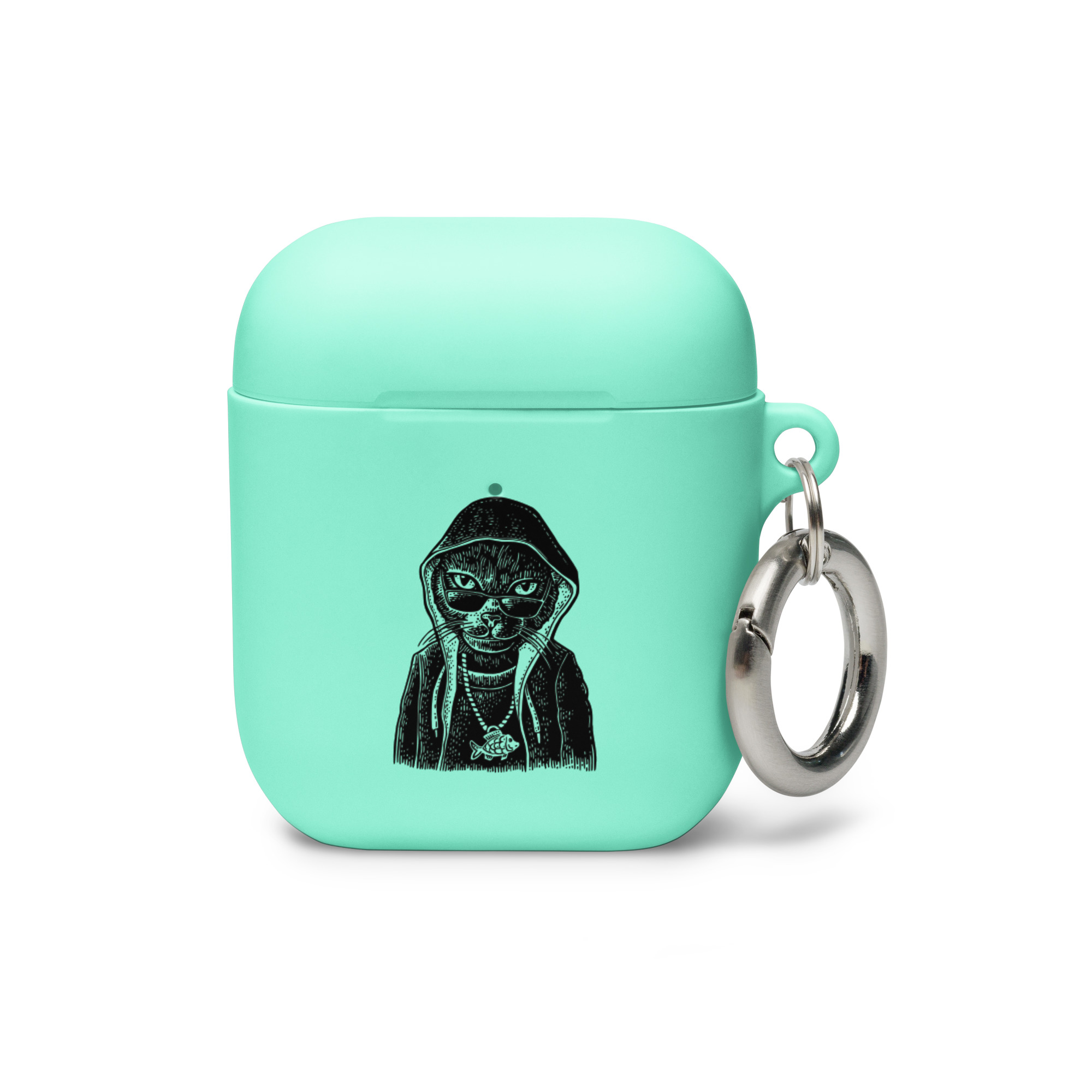 Rapper Cat Design on Rubber Case for AirPods® - Image 18