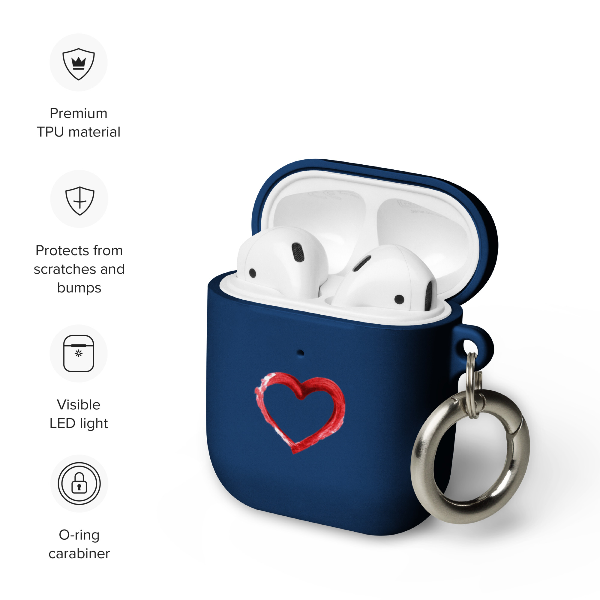 Heart Design Rubber Case for AirPods® - Image 4