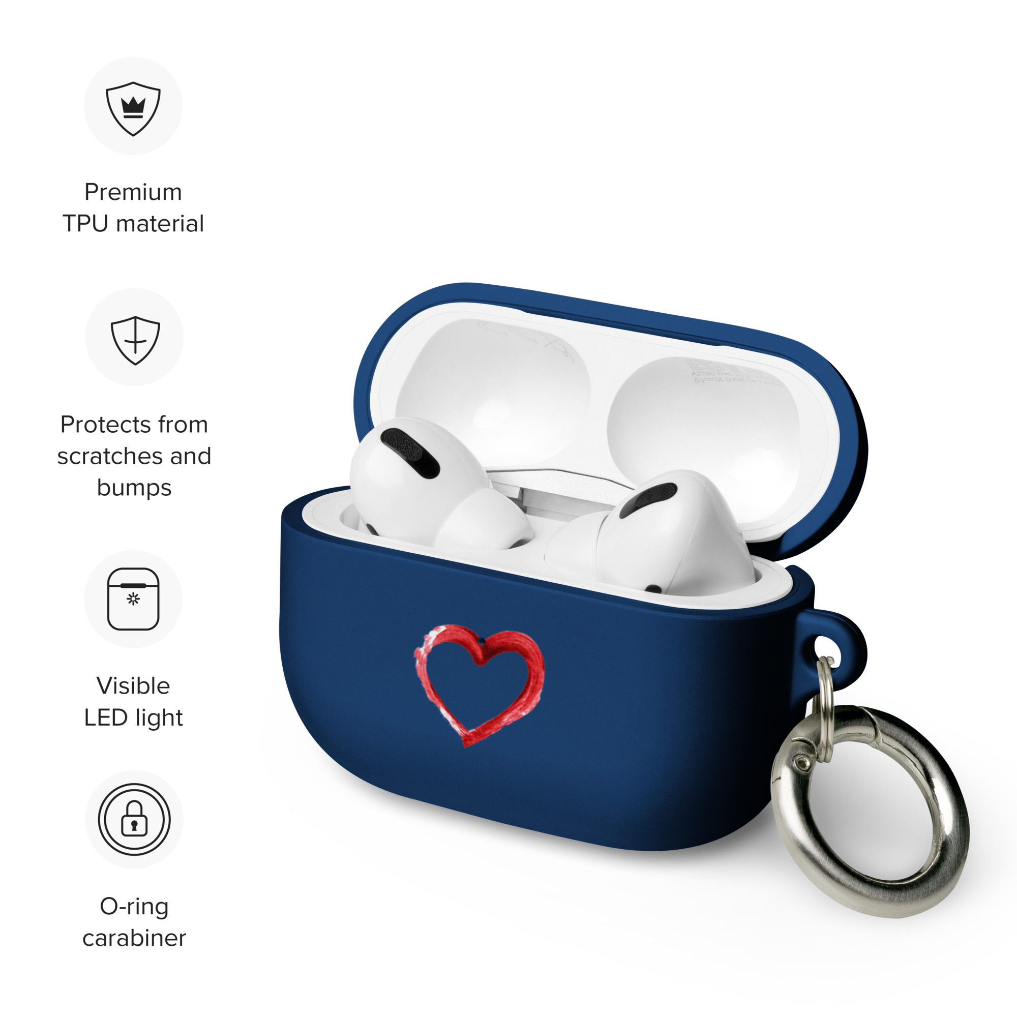 Heart Design Rubber Case for AirPods® - Image 5