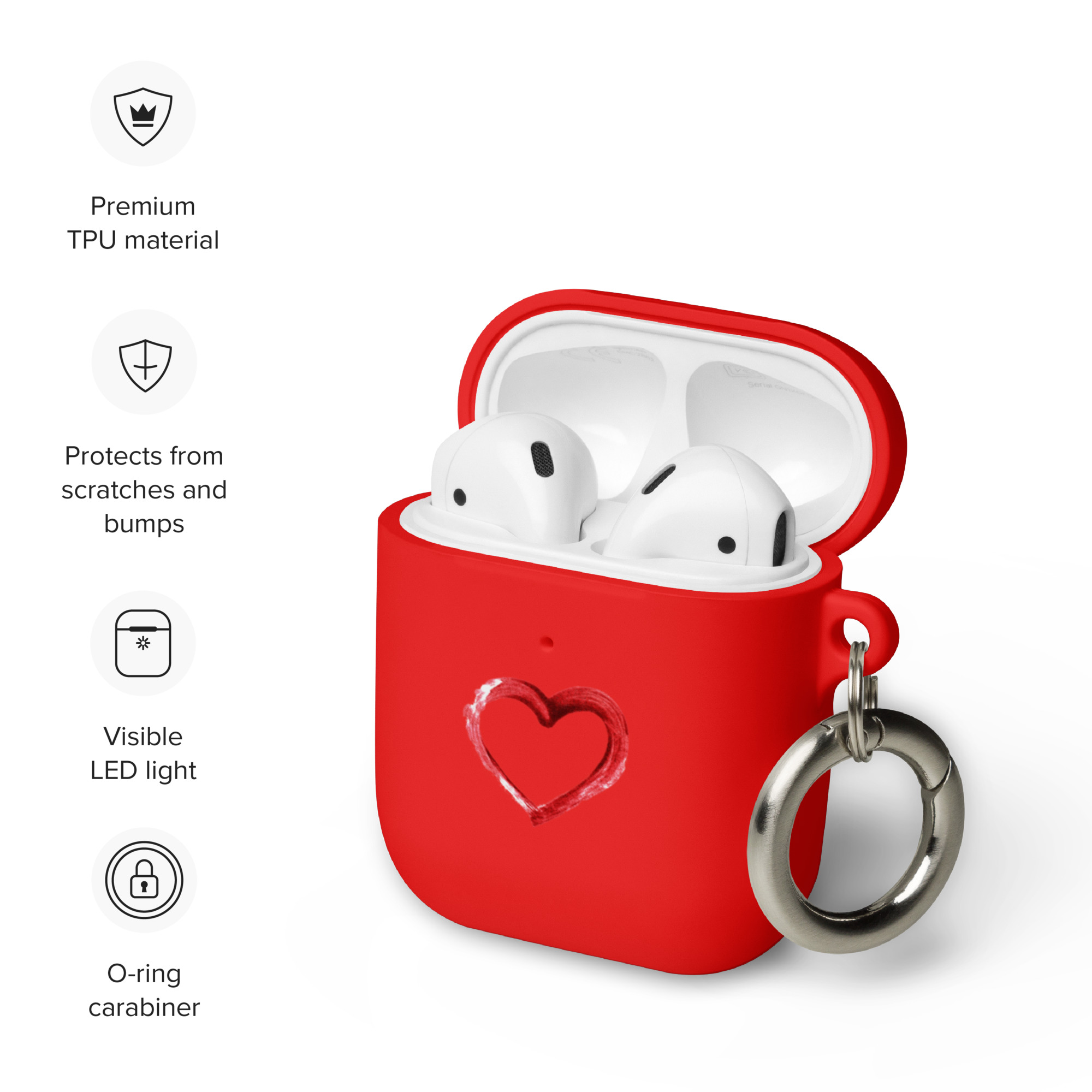 Heart Design Rubber Case for AirPods® - Image 6