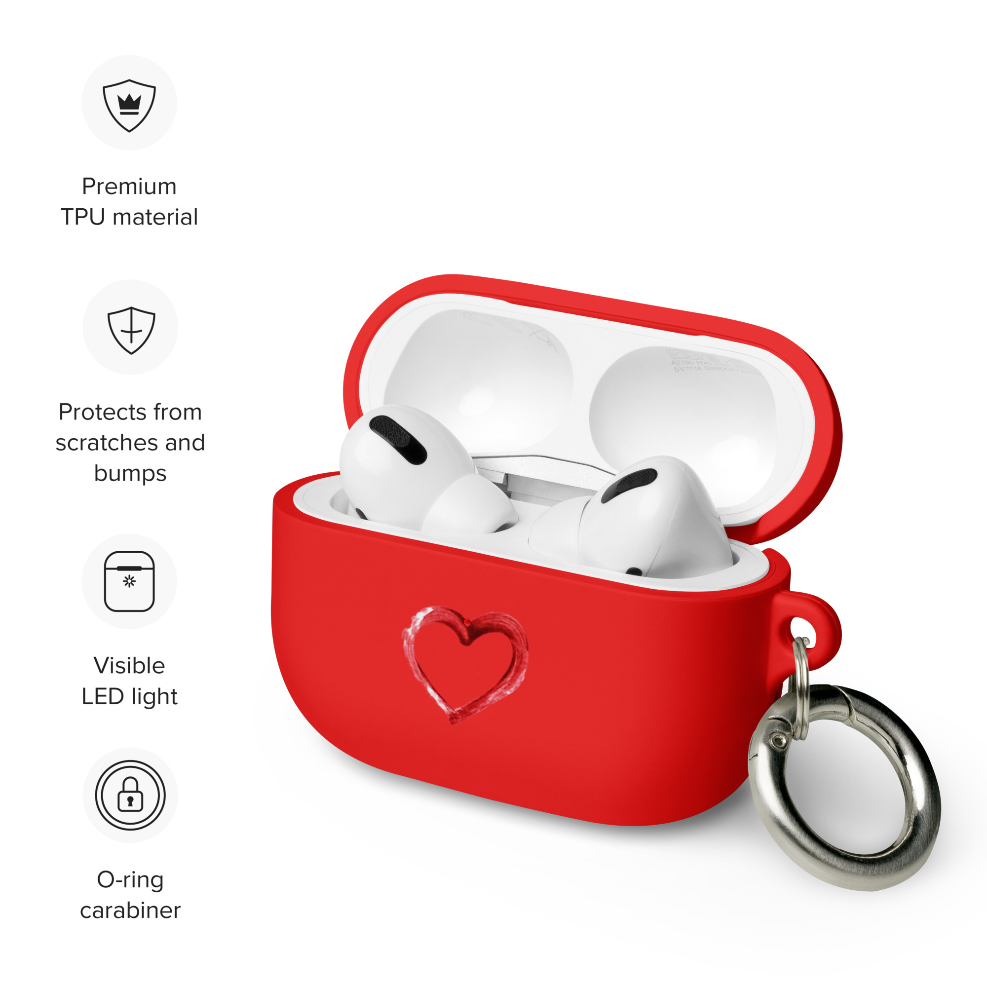 Heart Design Rubber Case for AirPods® - Image 7