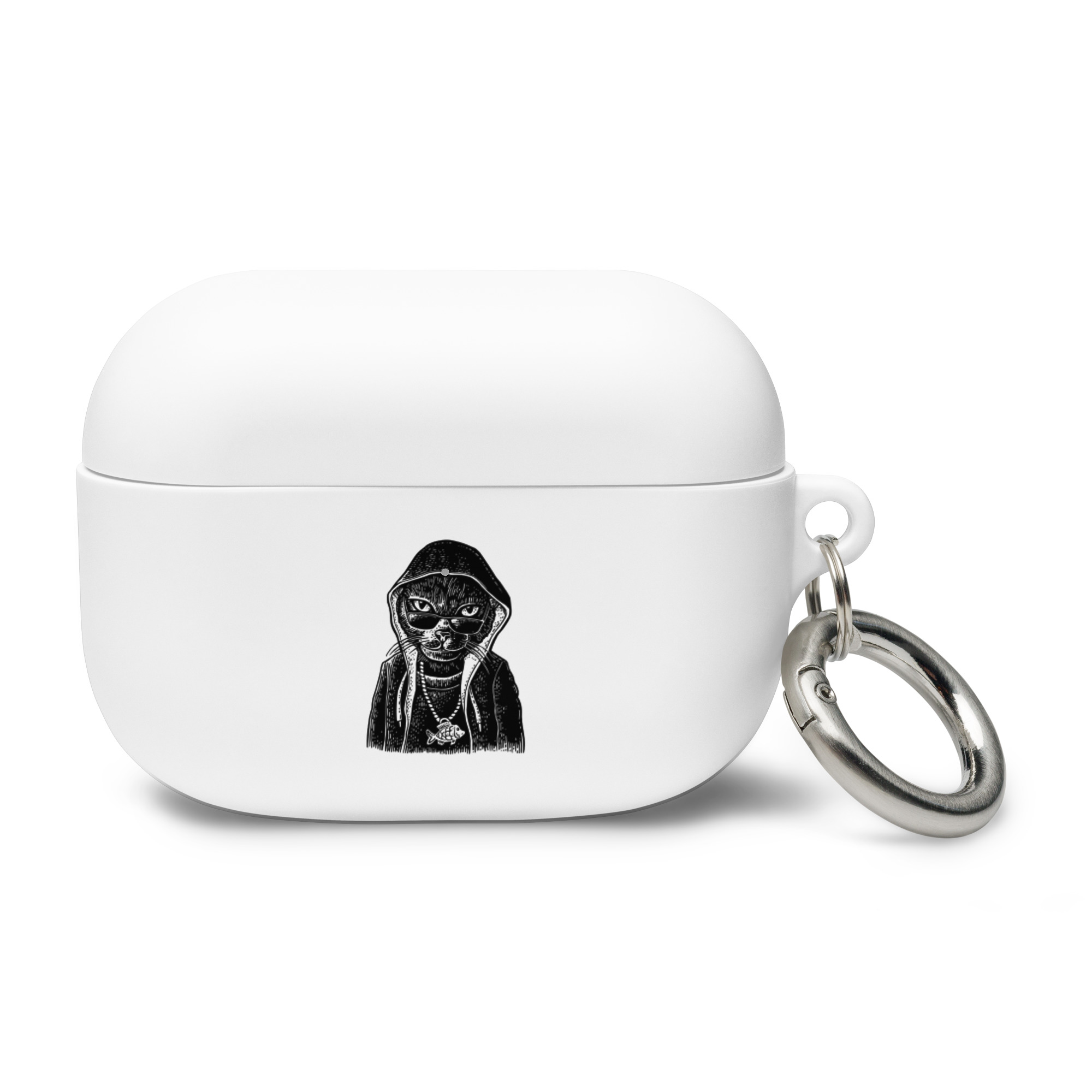 Rapper Cat Design on Rubber Case for AirPods®