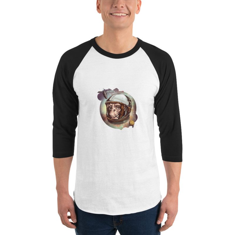 Space Chimp 3/4 sleeve raglan shirt