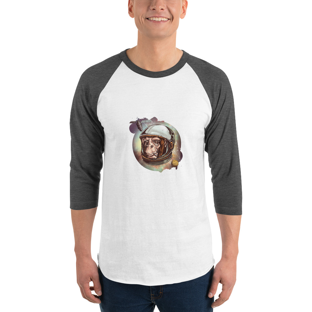 Space Chimp 3/4 sleeve raglan shirt - Image 10
