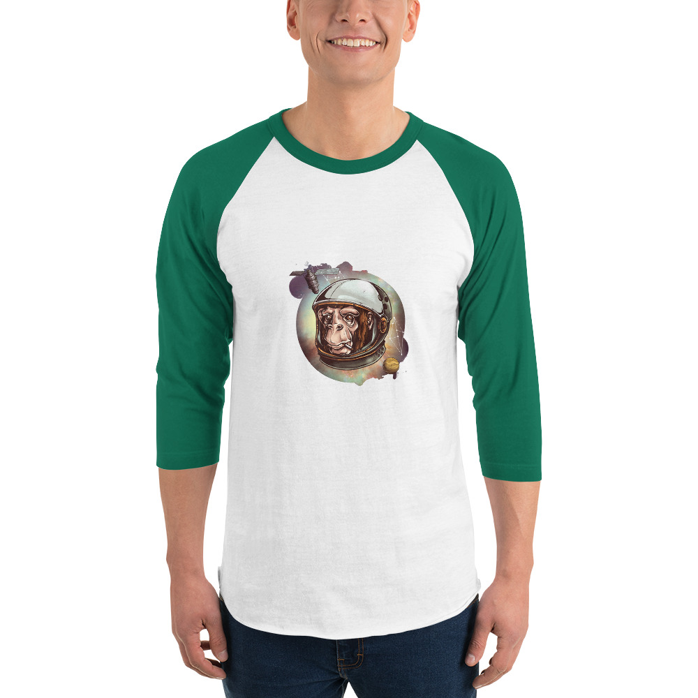 Space Chimp 3/4 sleeve raglan shirt - Image 11