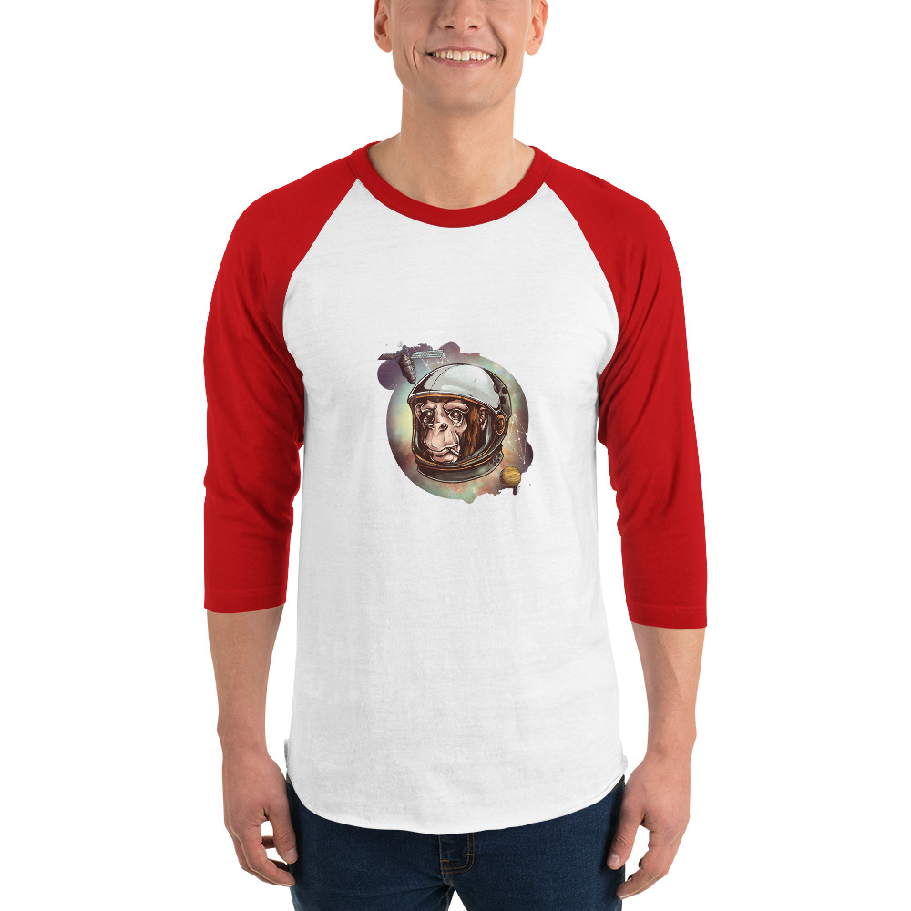 Space Chimp 3/4 sleeve raglan shirt - Image 9