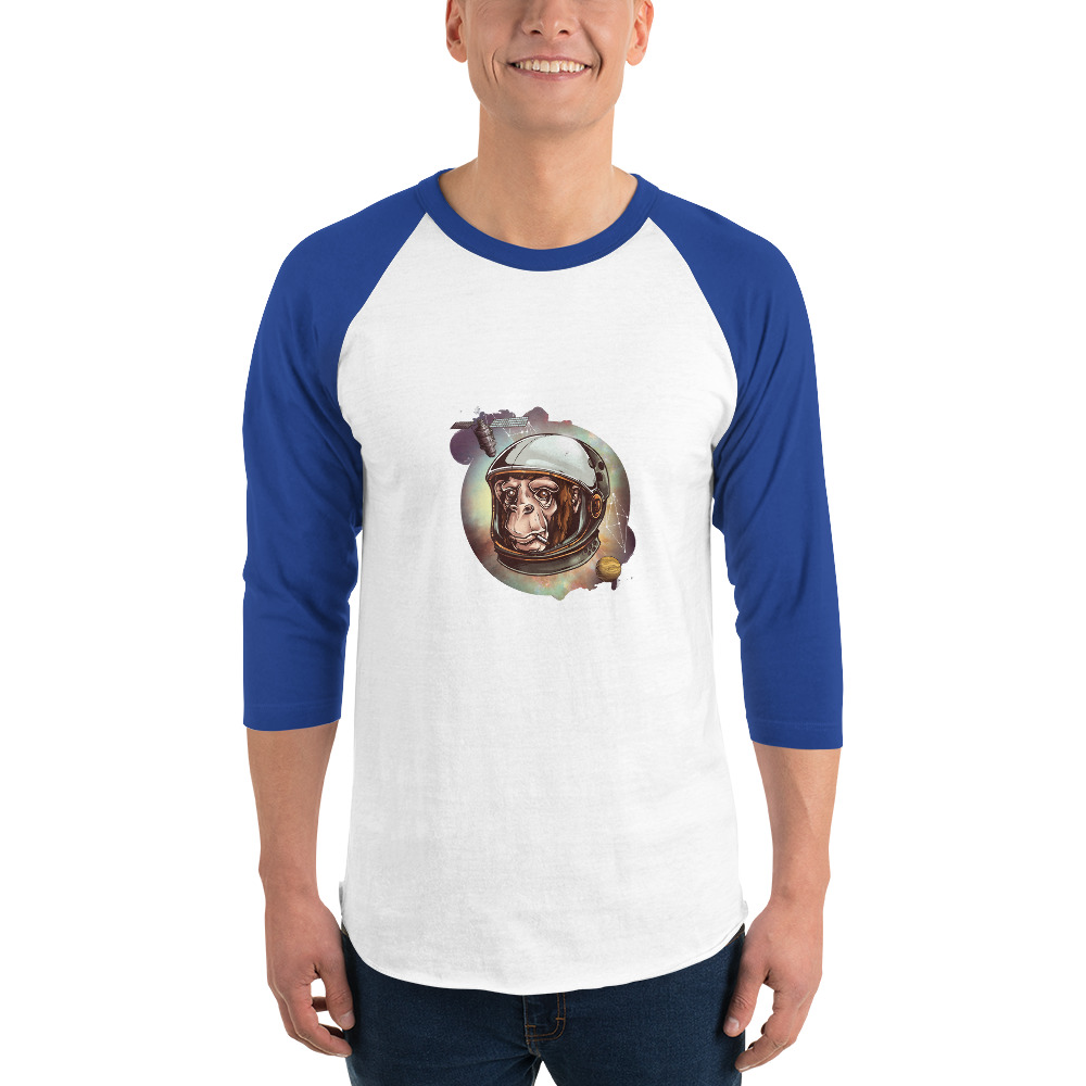 Space Chimp 3/4 sleeve raglan shirt - Image 8