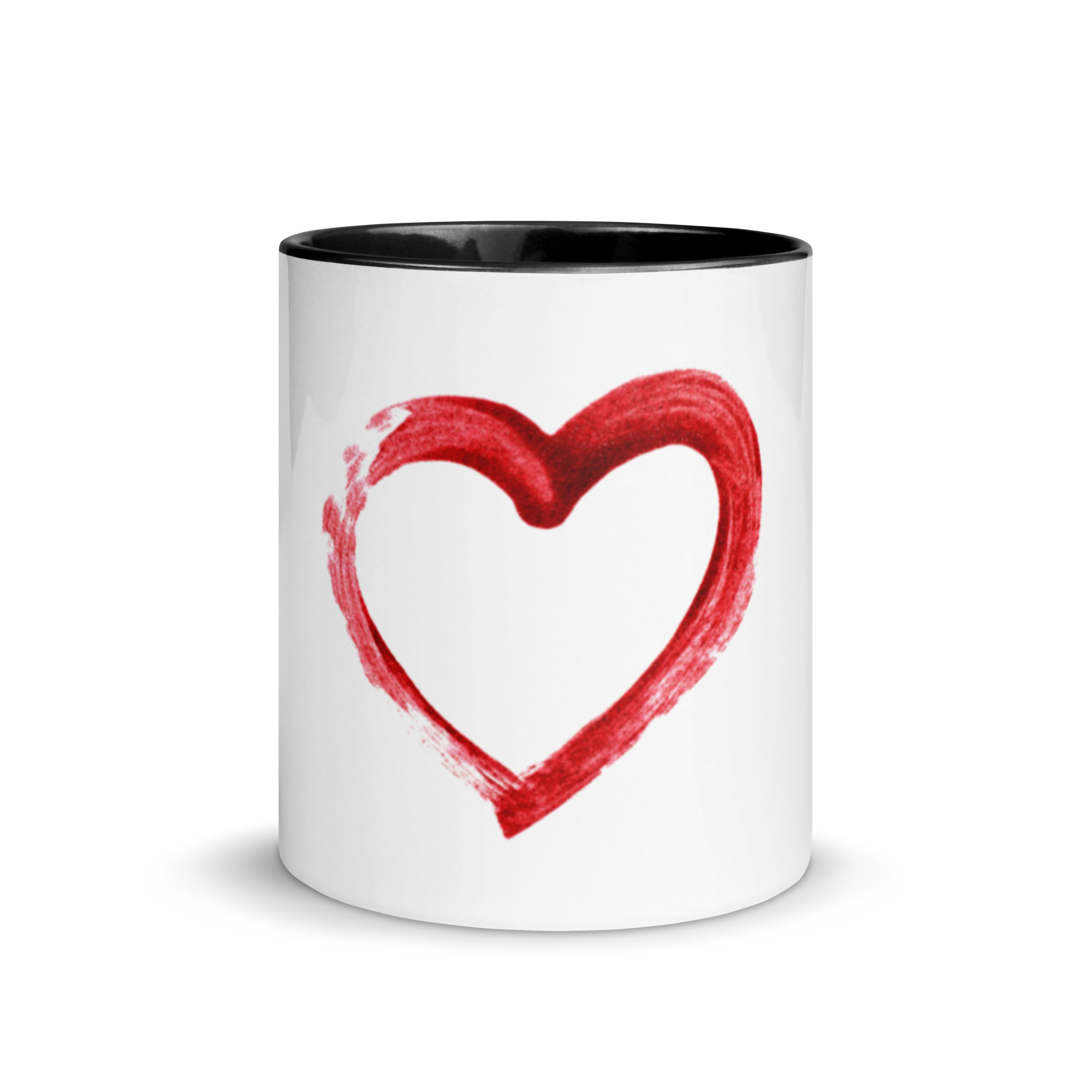 Red Heart Design Mug with Color Inside - Image 3
