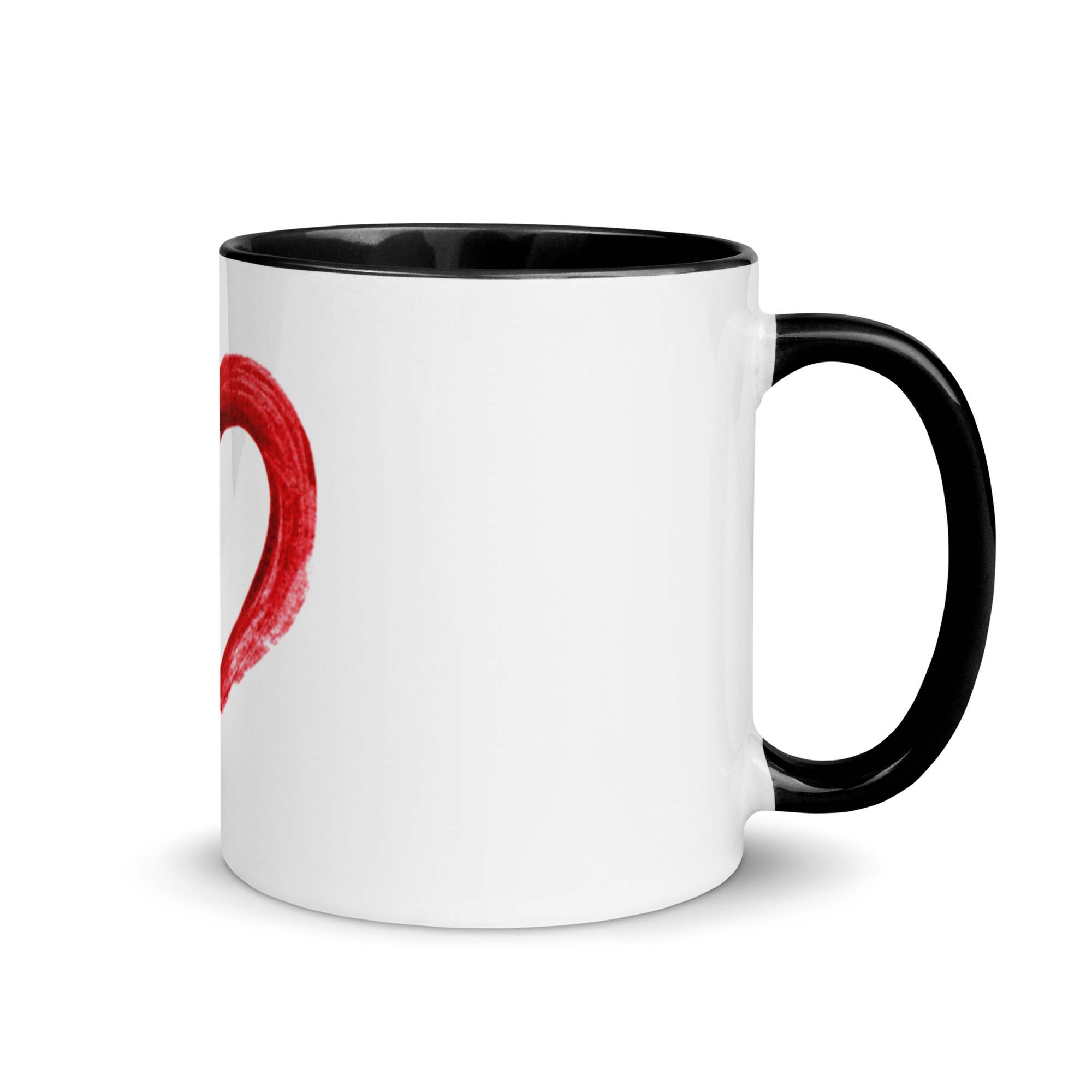 Red Heart Design Mug with Color Inside - Image 2