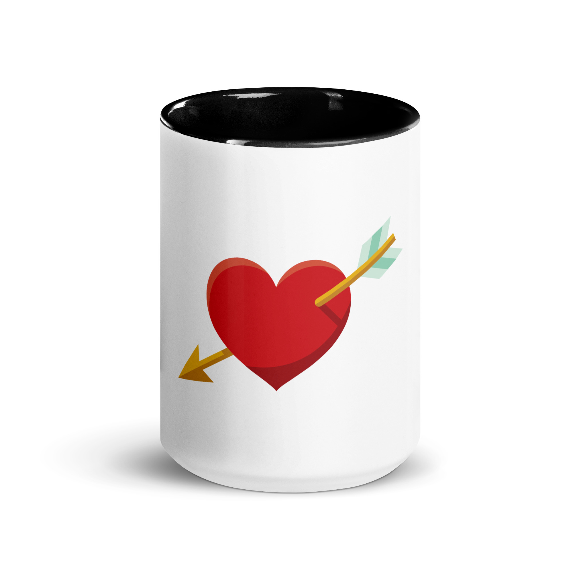 Heart and Arrow Mug with Color Inside