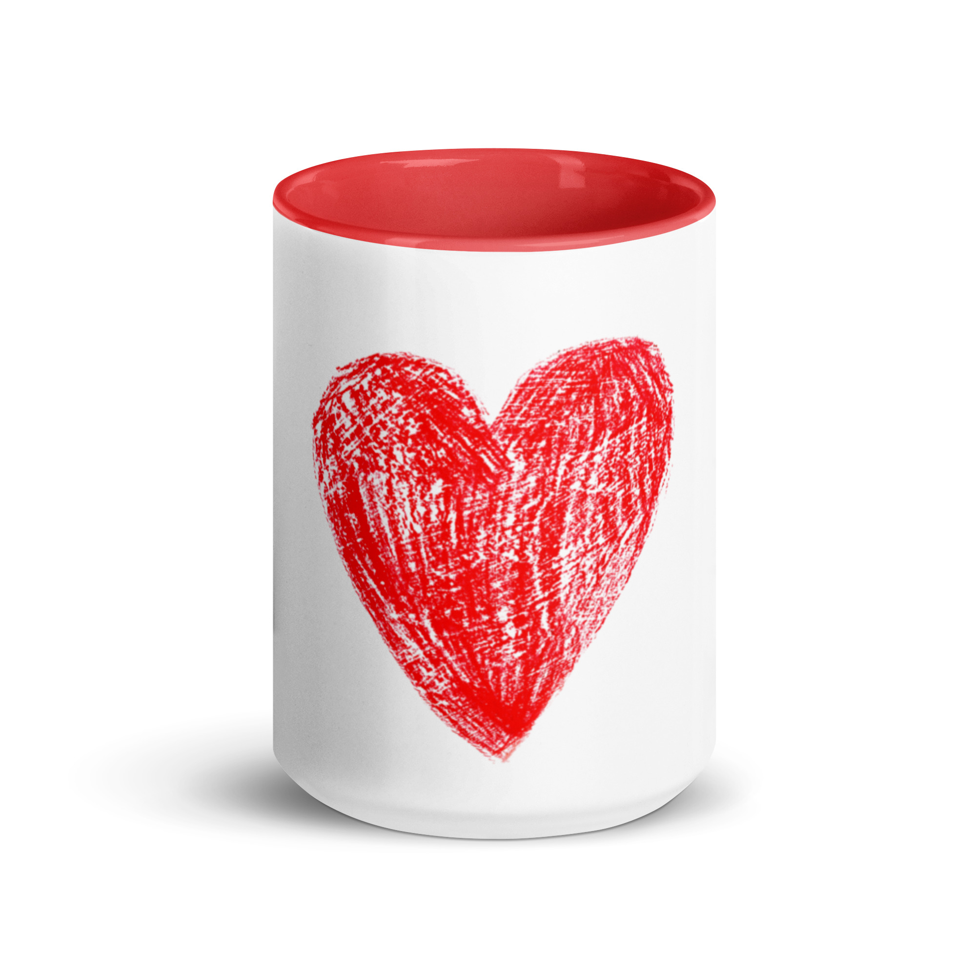 Red Heart Mug with Color Inside