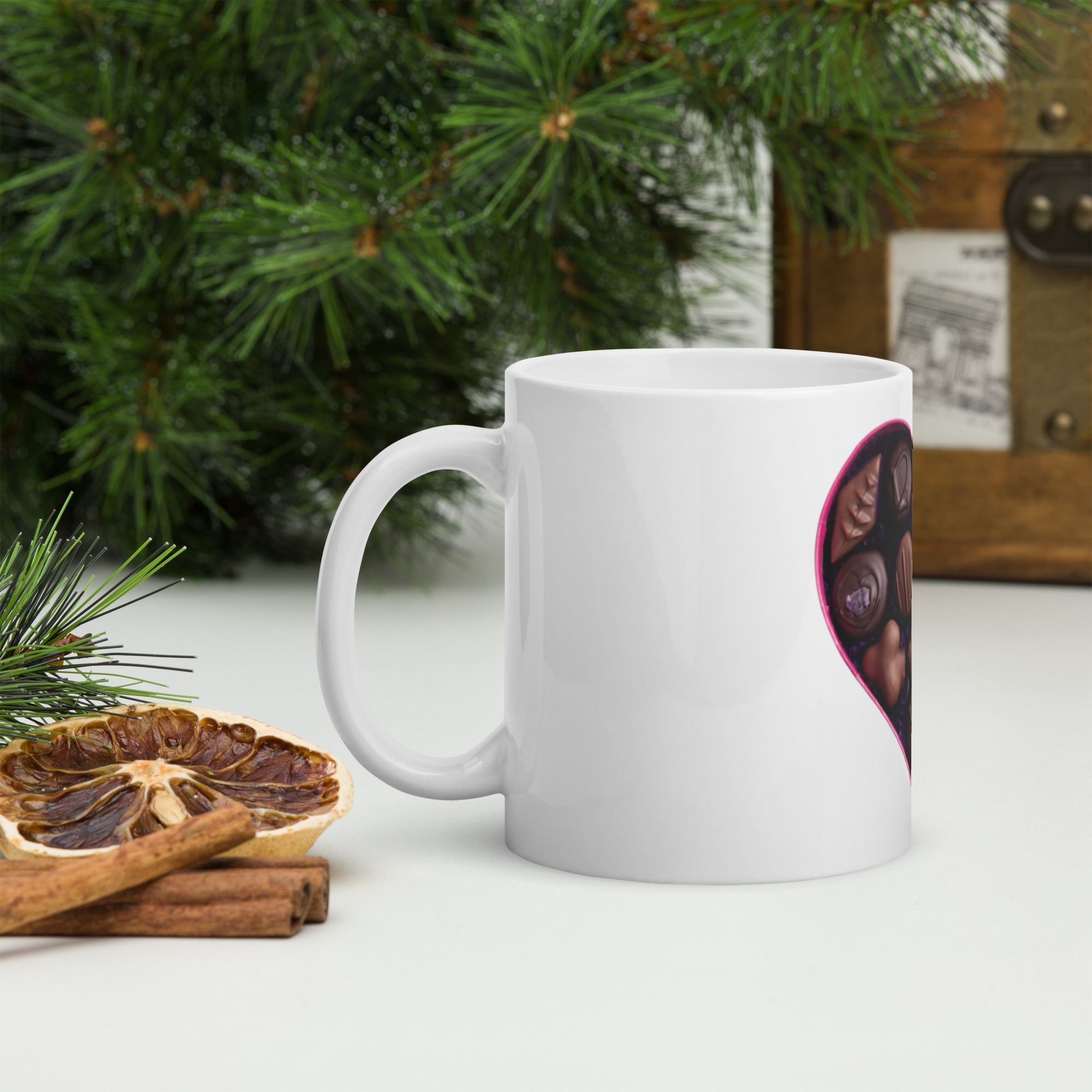 Chocolate Heart White glossy mug - Image 2