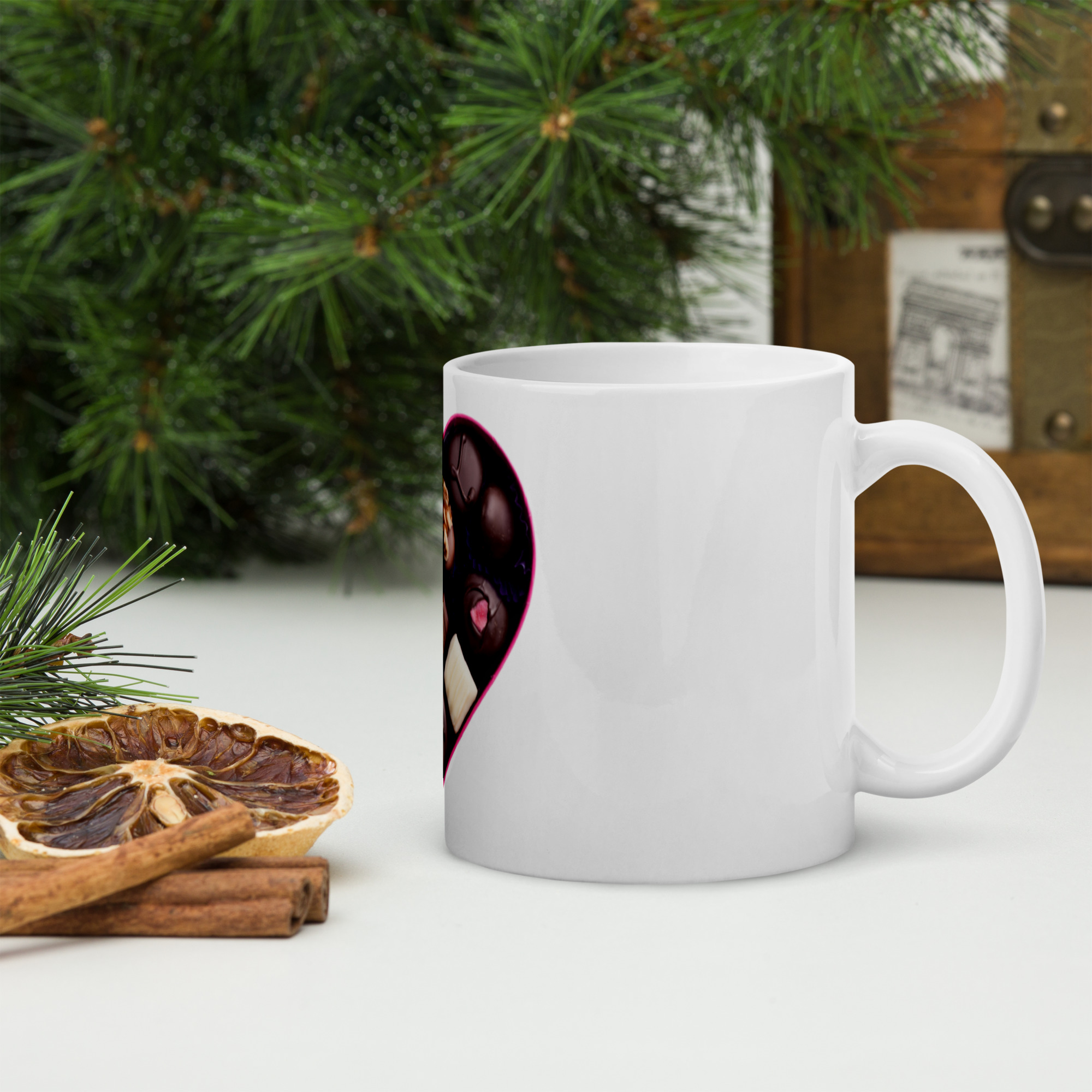 Chocolate Heart White glossy mug - Image 3