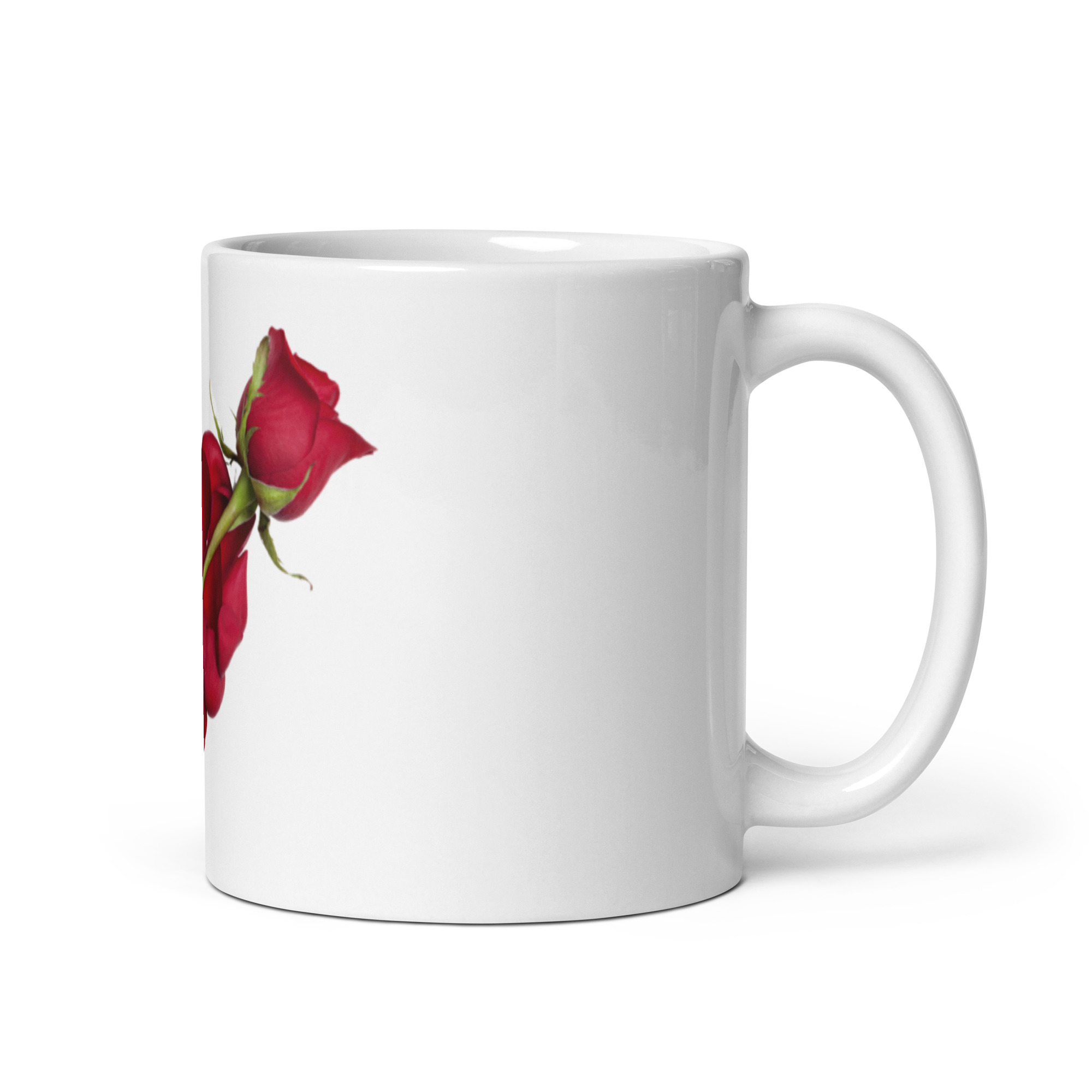 Red Rose Heart White glossy mug - Image 2
