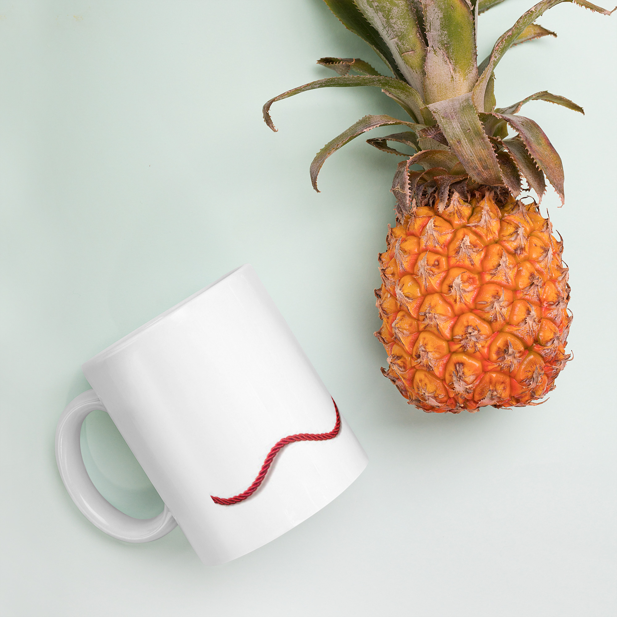 Red Robe Heart White glossy mug - Image 4