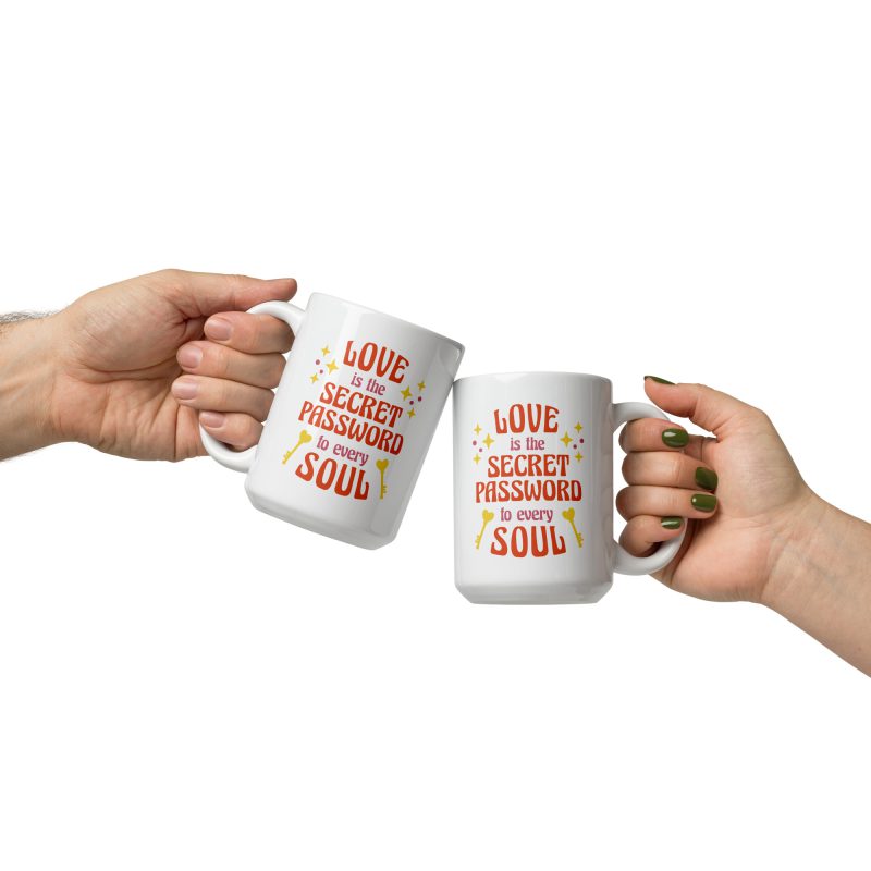 Love Text White glossy mug