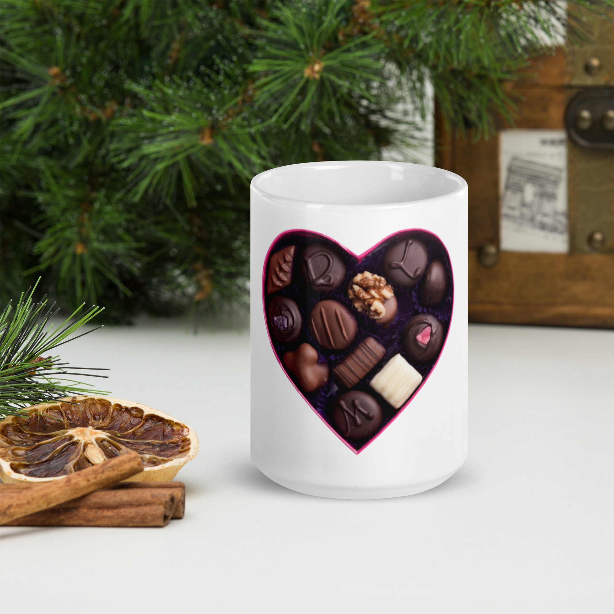 Chocolate Heart White glossy mug - Image 6