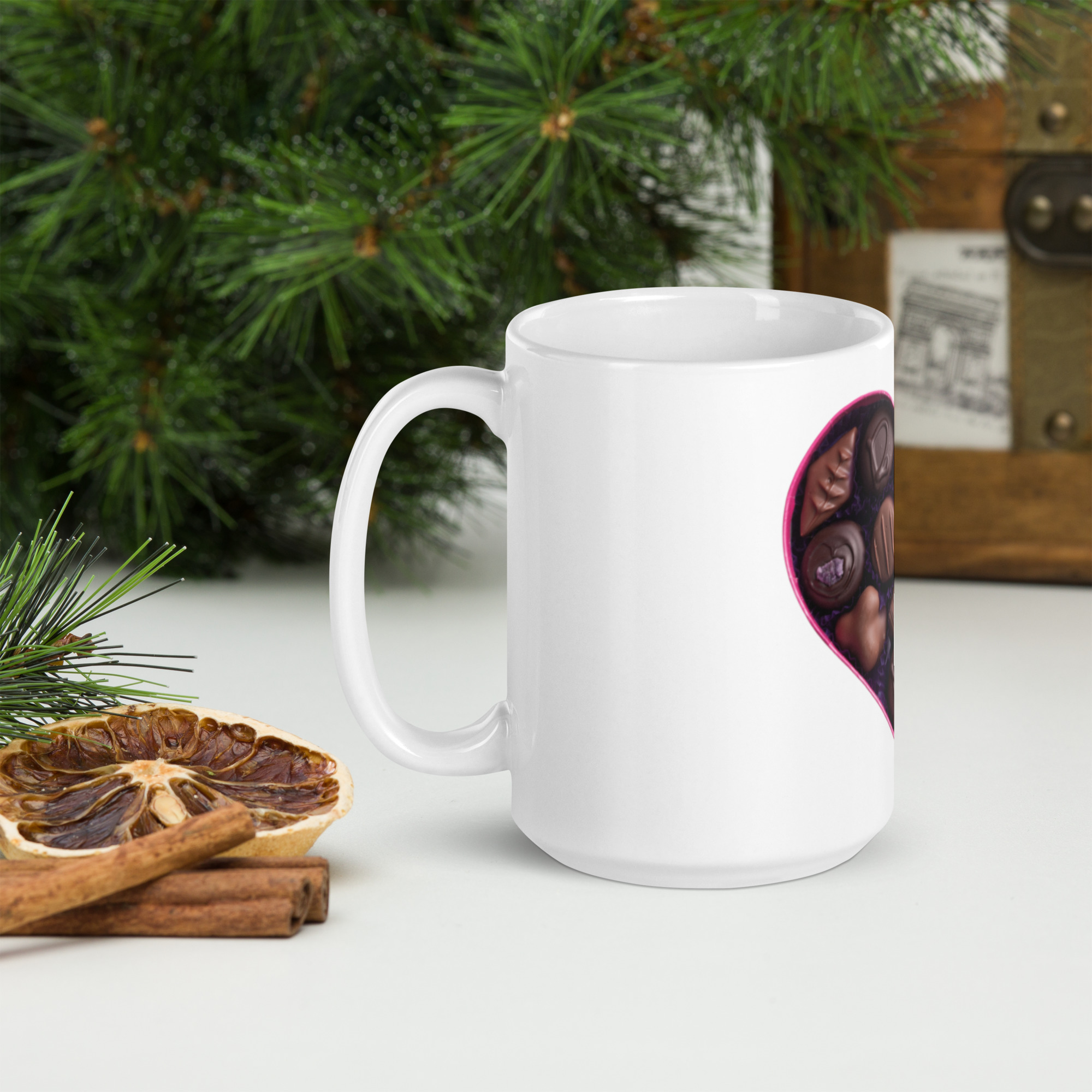 Chocolate Heart White glossy mug - Image 4