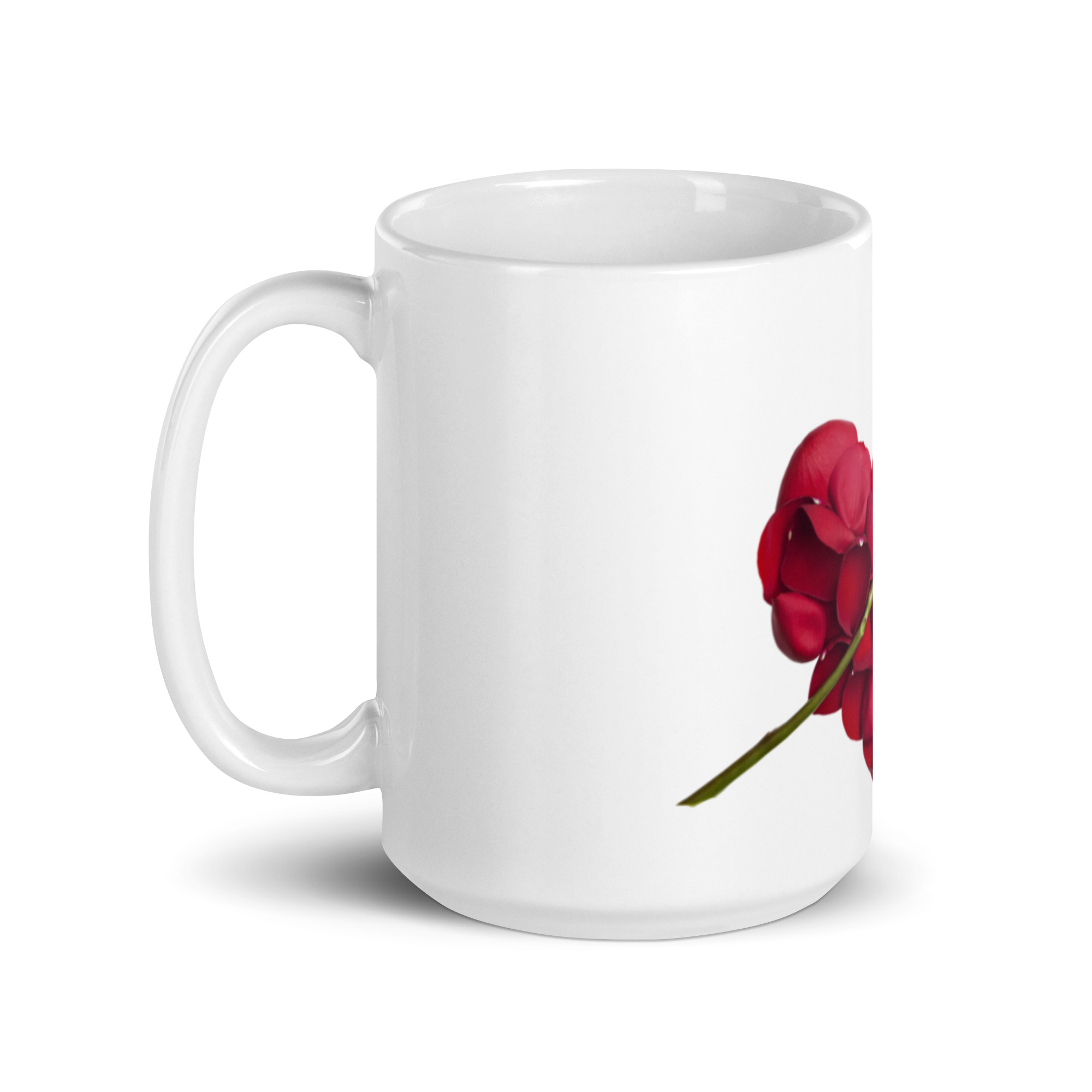 Red Rose Heart White glossy mug - Image 5