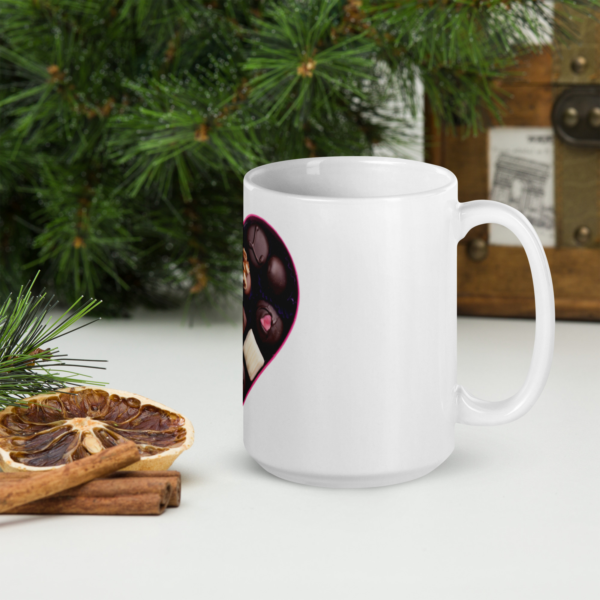 Chocolate Heart White glossy mug - Image 5