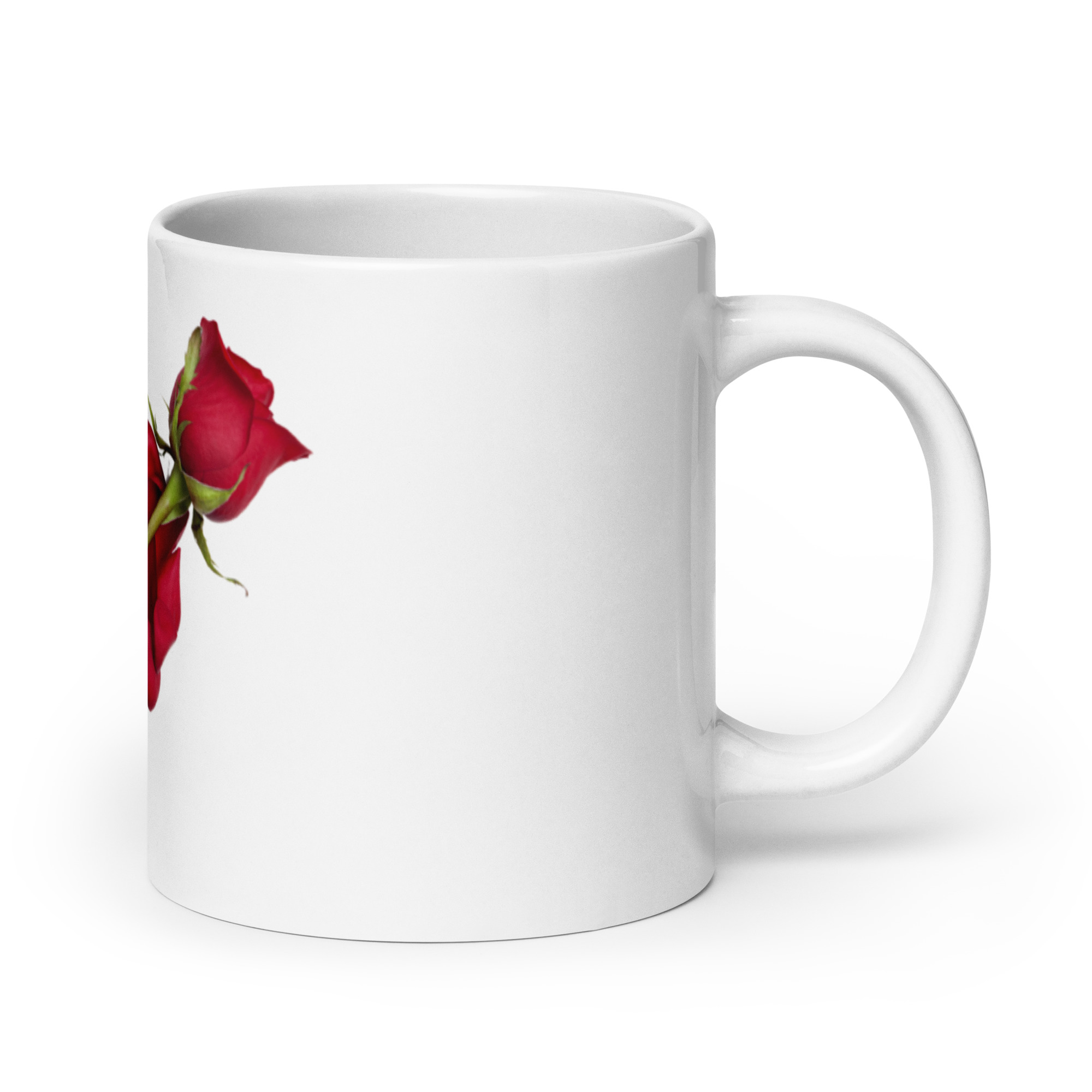 Red Rose Heart White glossy mug - Image 7