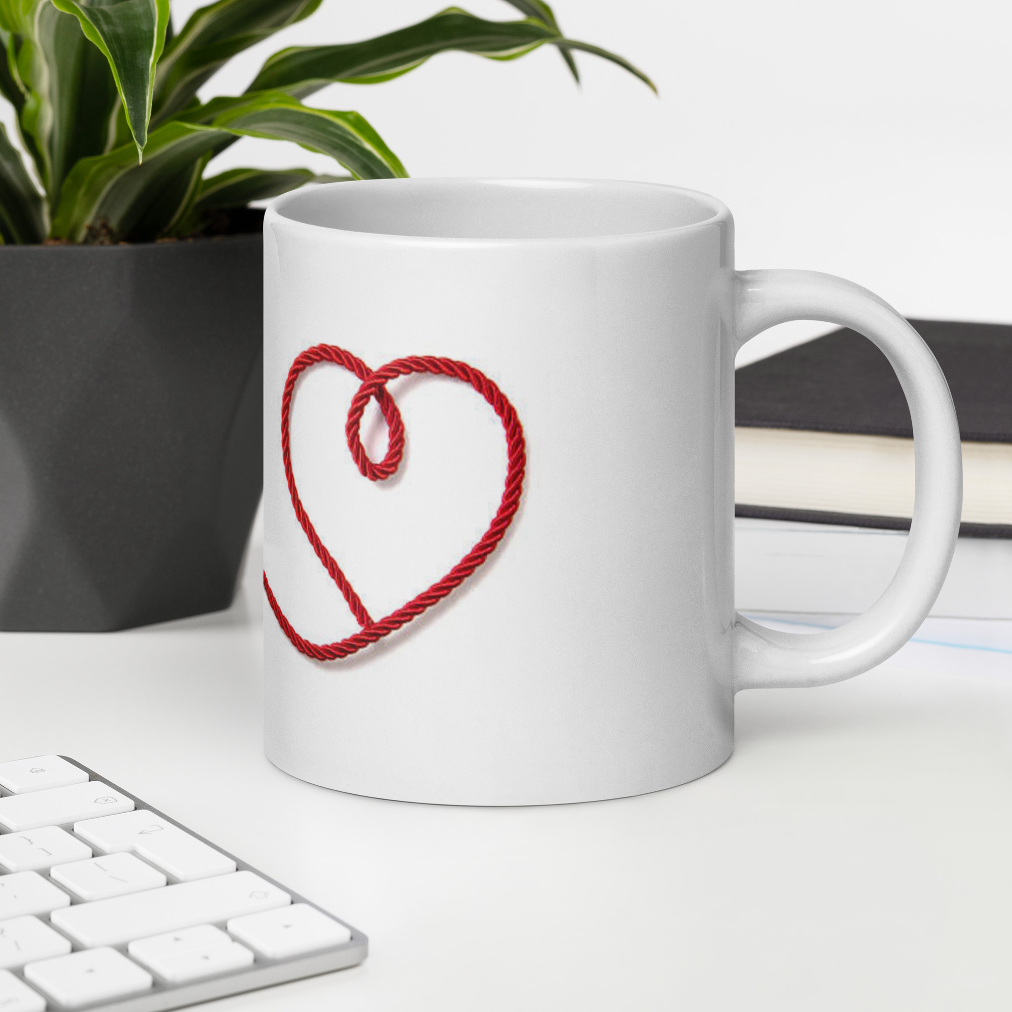 Red Robe Heart White glossy mug - Image 10
