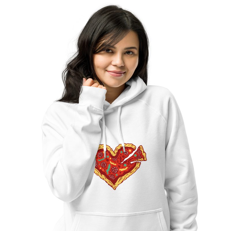 Hearty Pizza Unisex eco raglan hoodie