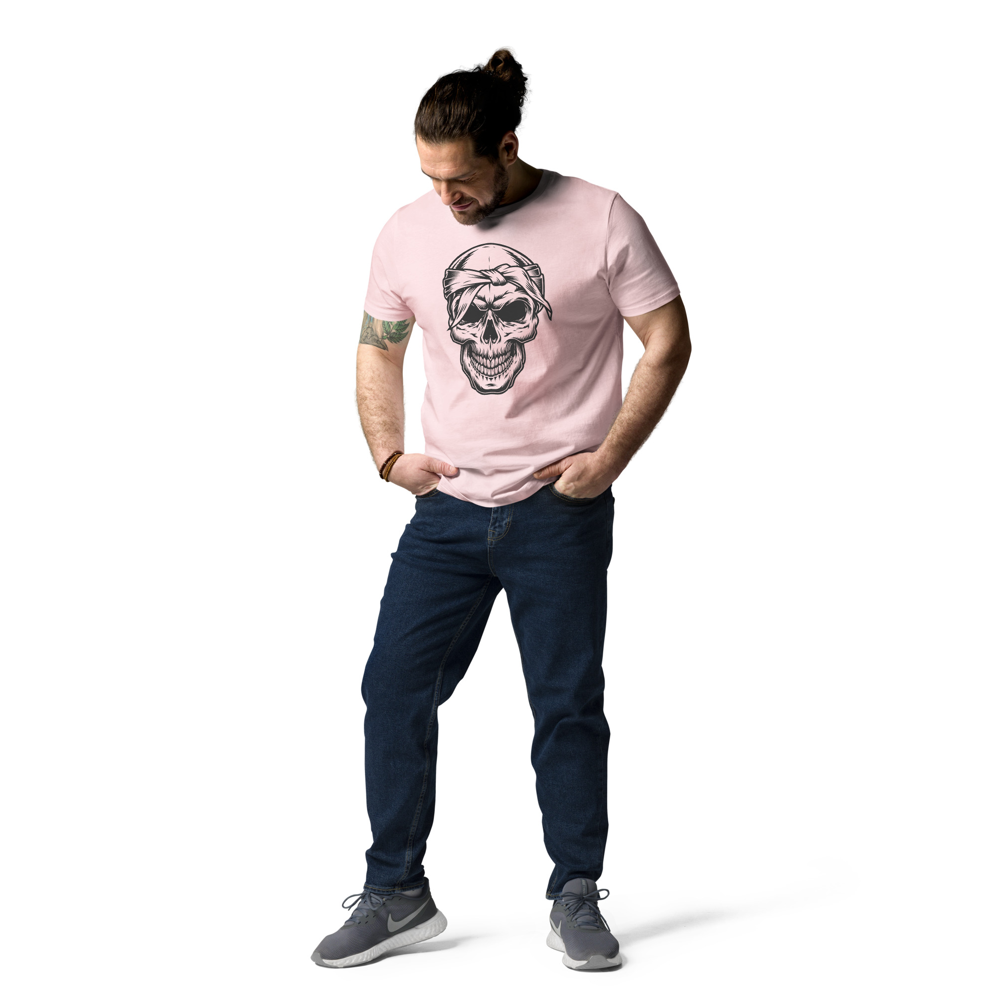 Bandaged Skull Design Unisex organic cotton t-shirt - Image 15