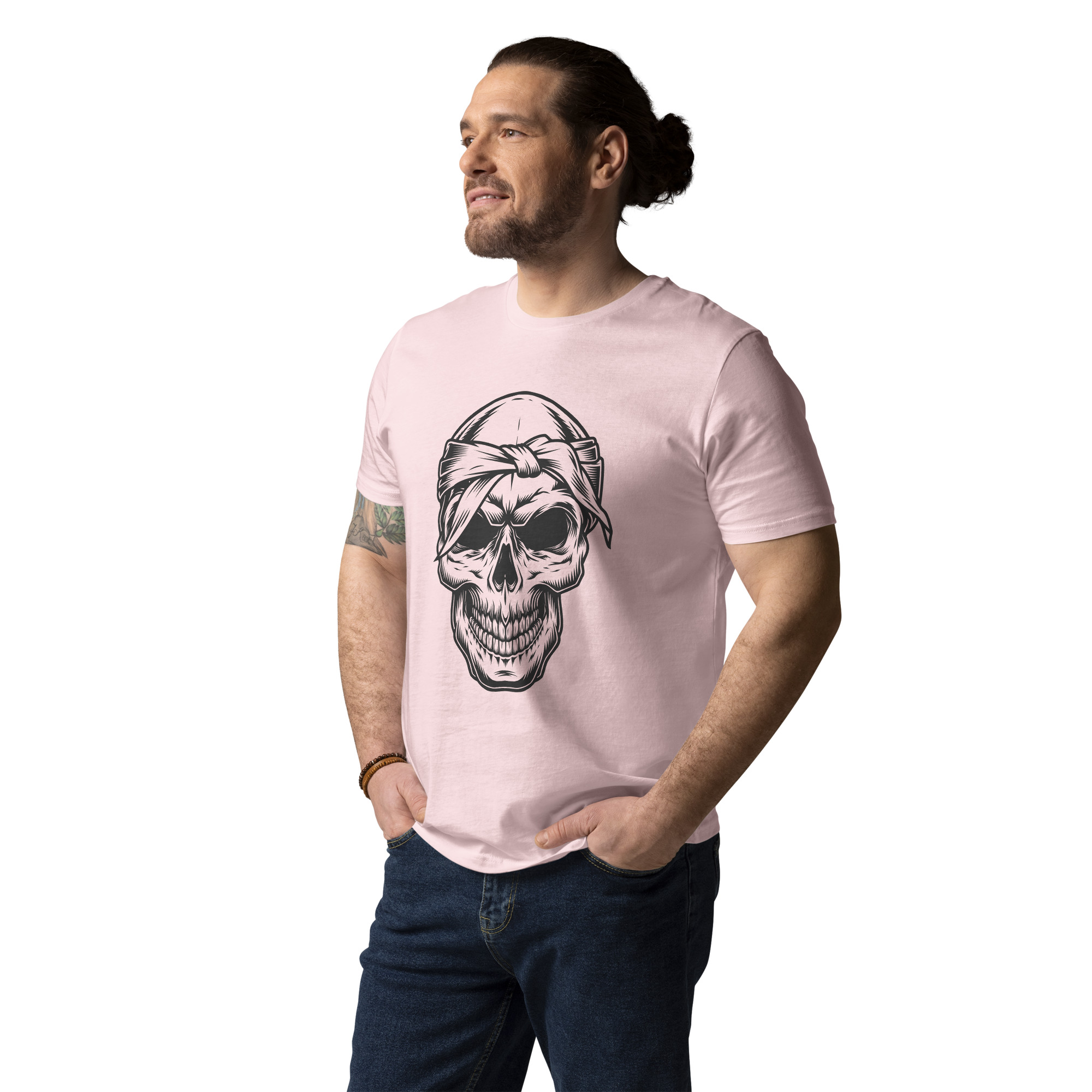 Bandaged Skull Design Unisex organic cotton t-shirt - Image 14