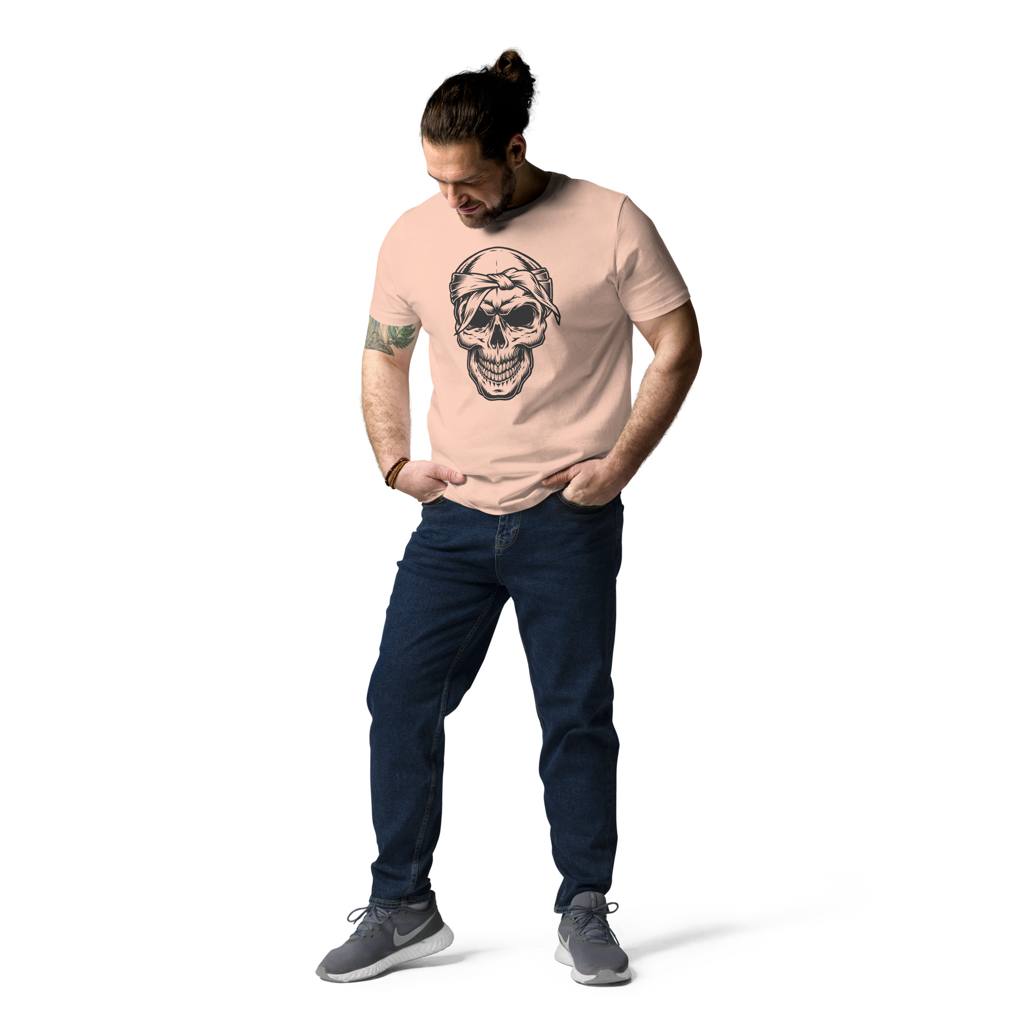 Bandaged Skull Design Unisex organic cotton t-shirt - Image 12