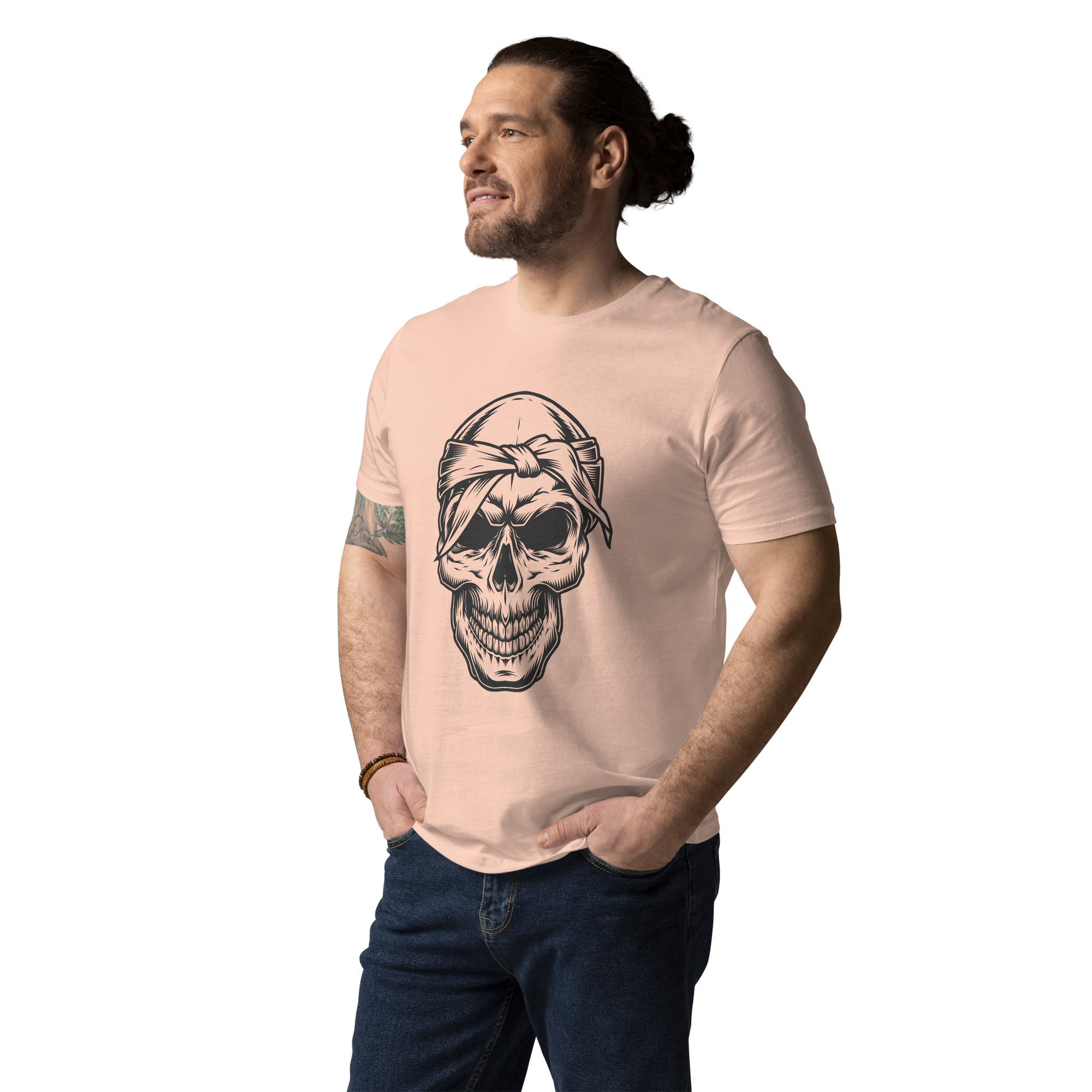 Bandaged Skull Design Unisex organic cotton t-shirt - Image 11