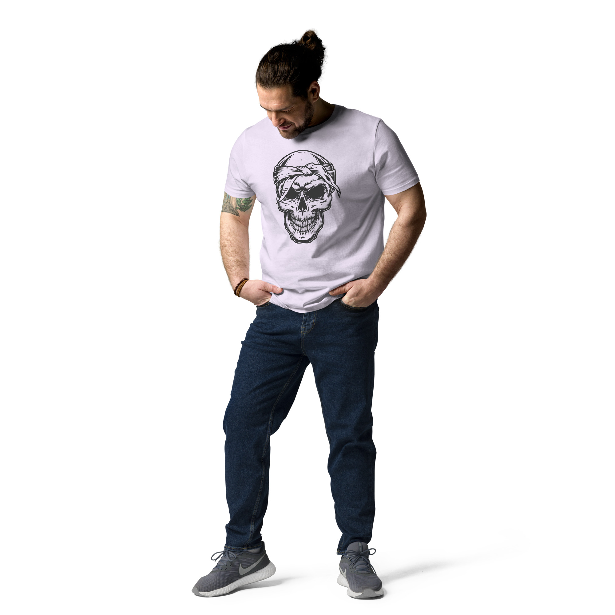 Bandaged Skull Design Unisex organic cotton t-shirt - Image 18