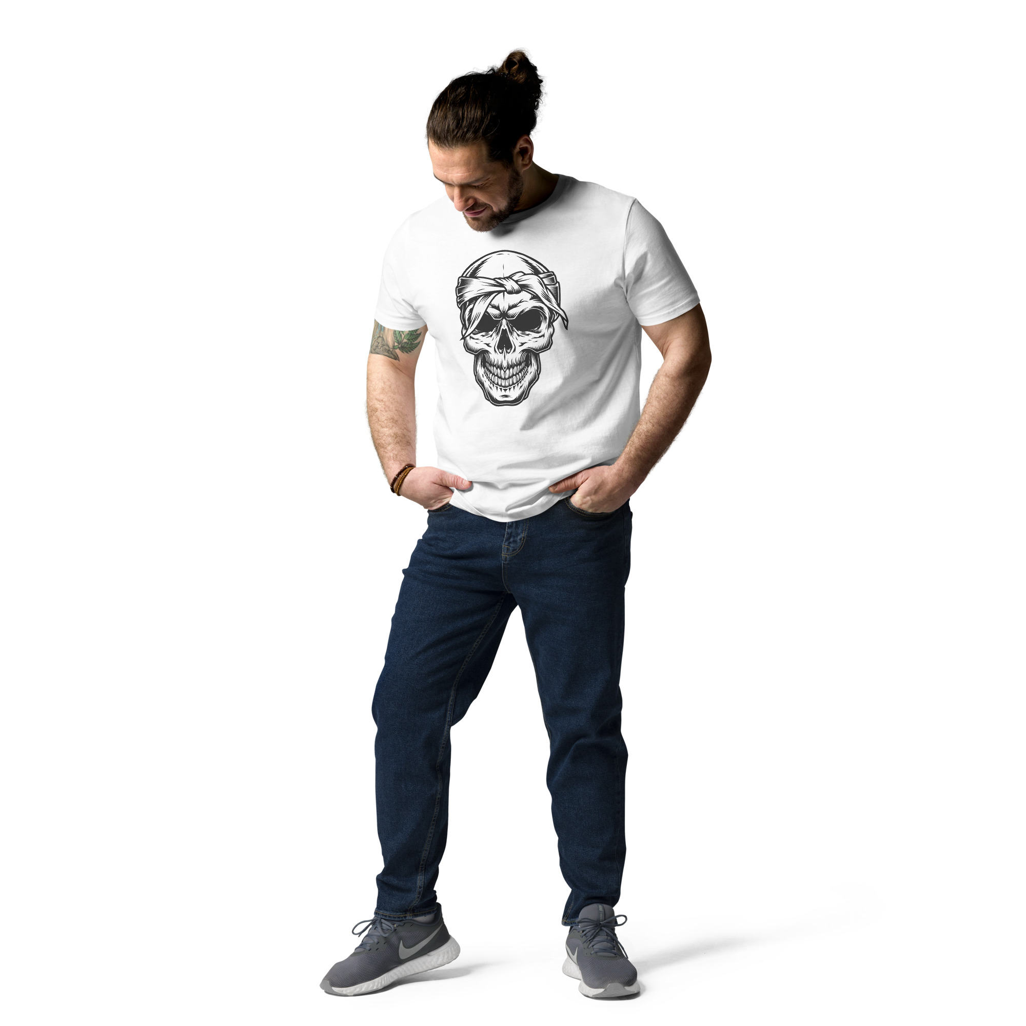 Bandaged Skull Design Unisex organic cotton t-shirt - Image 20