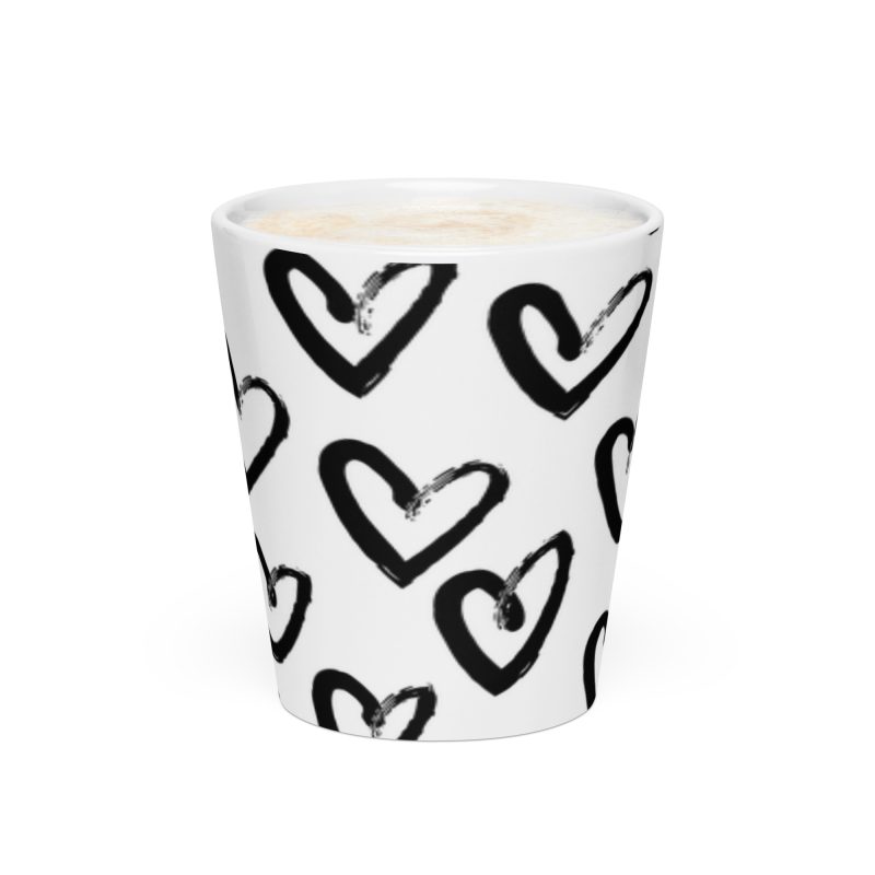Black and White Herts Design Latte mug