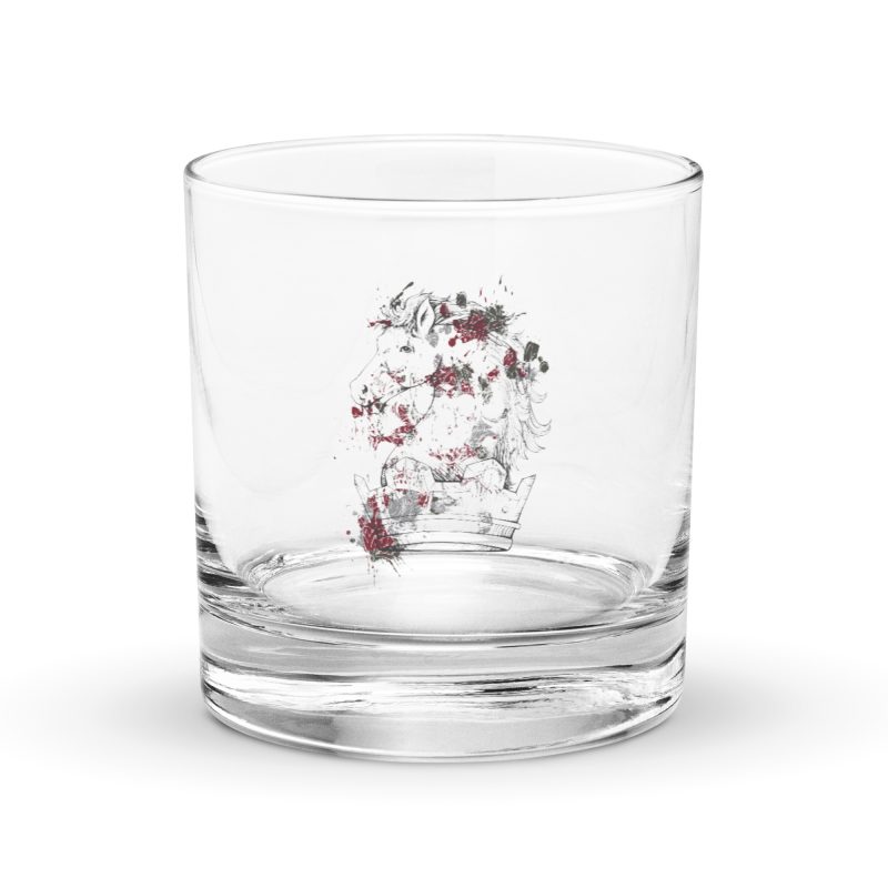 Horse Design Rocks glass